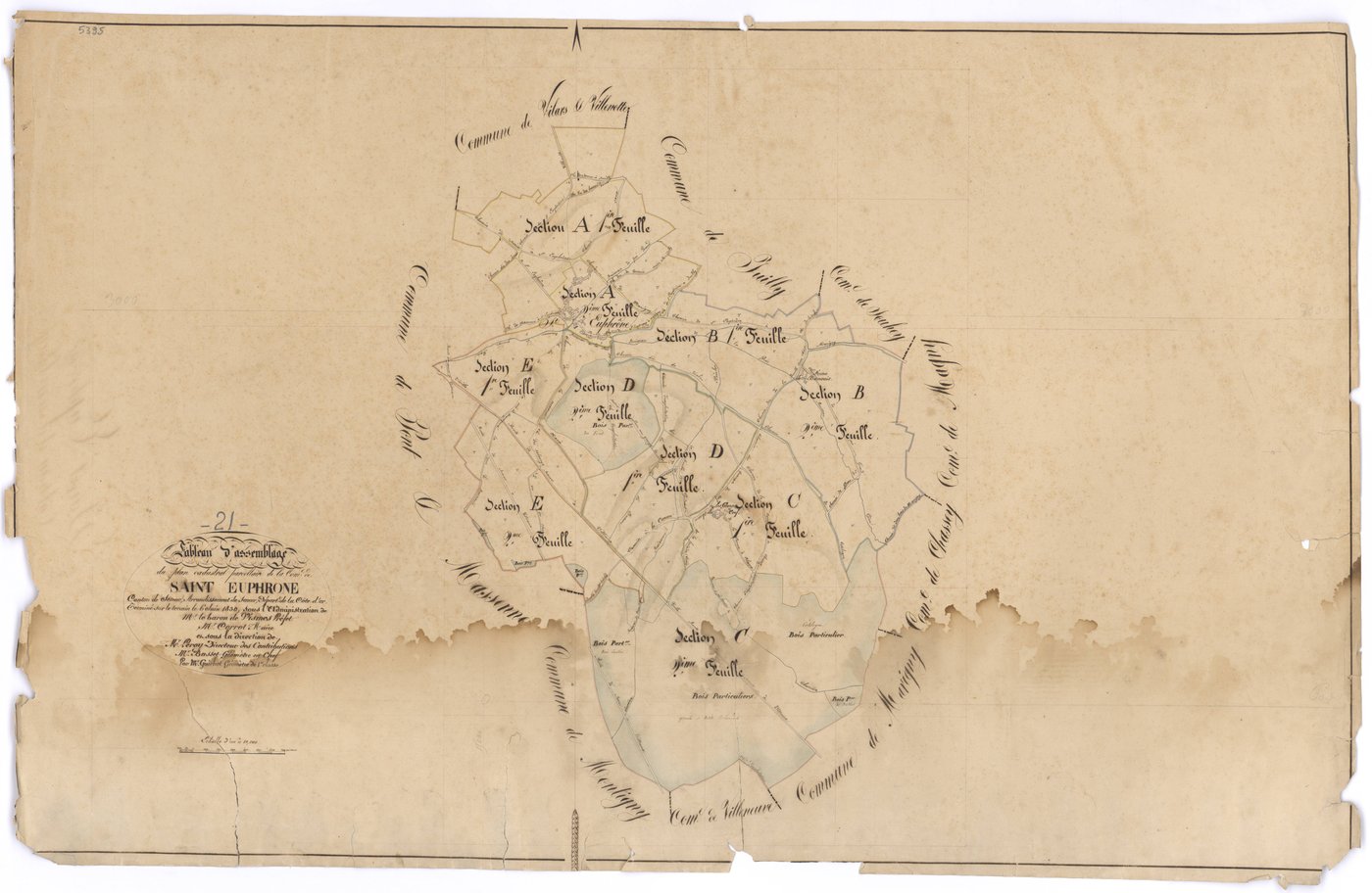Saint-Euphrône - Tableau d'assemblage - 3 P PLAN 550/1