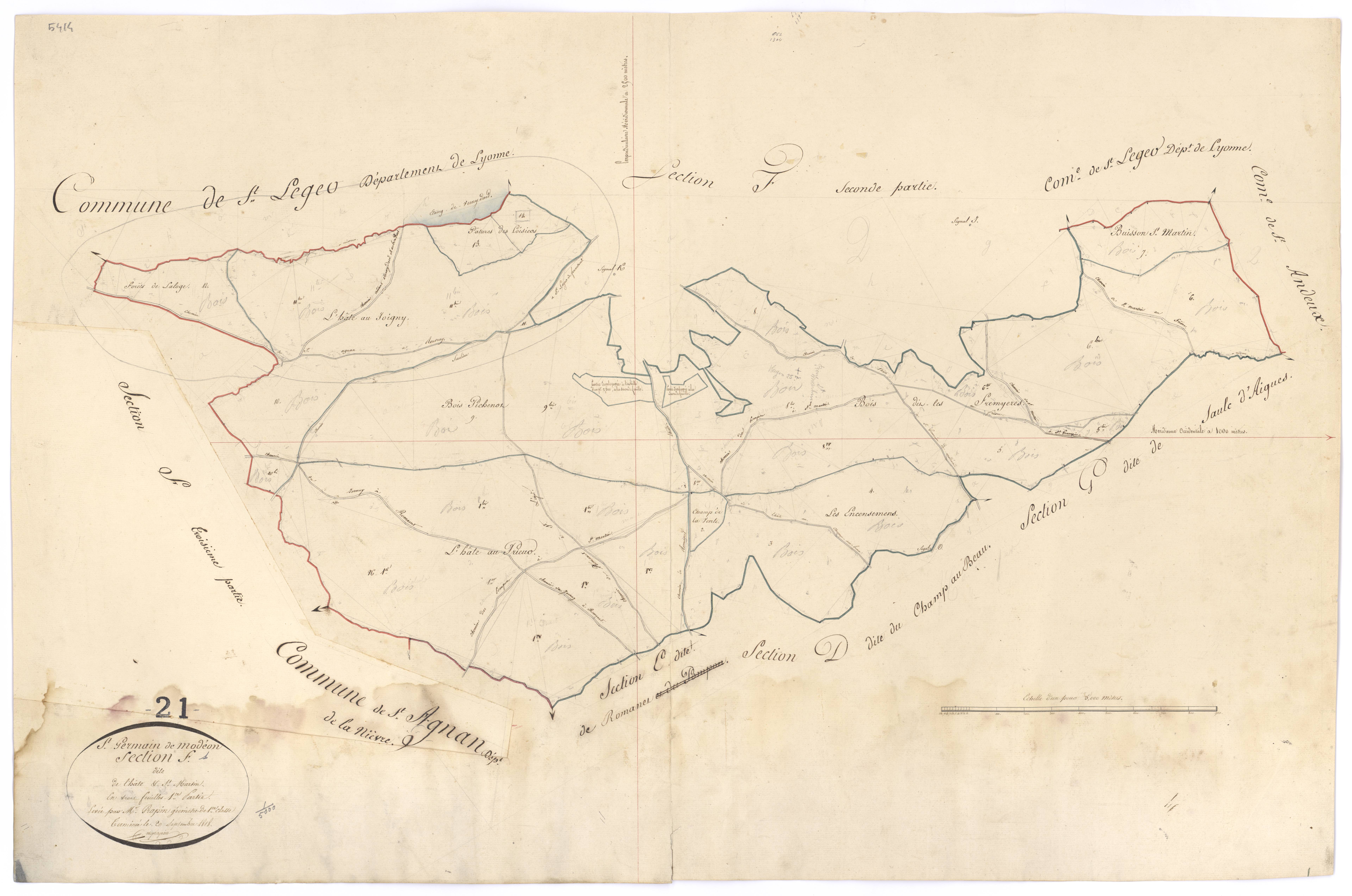 Saint-Germain-de-Modéon - Section F1 - 3 P PLAN 551/9