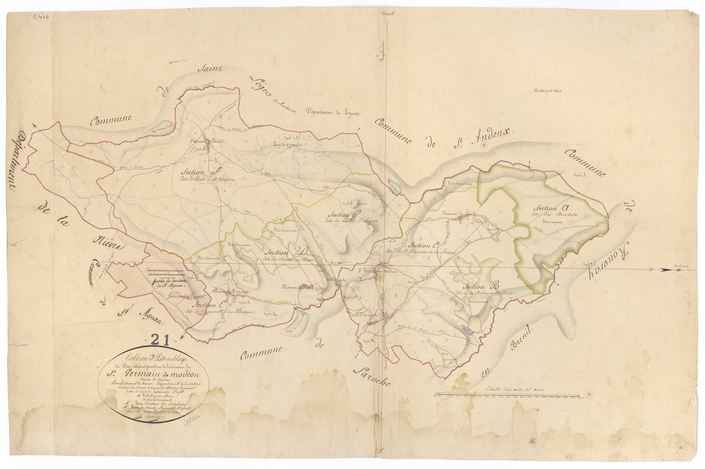 Saint-Germain-de-Modéon - Tableau d'assemblage - 3 P PLAN 551/1