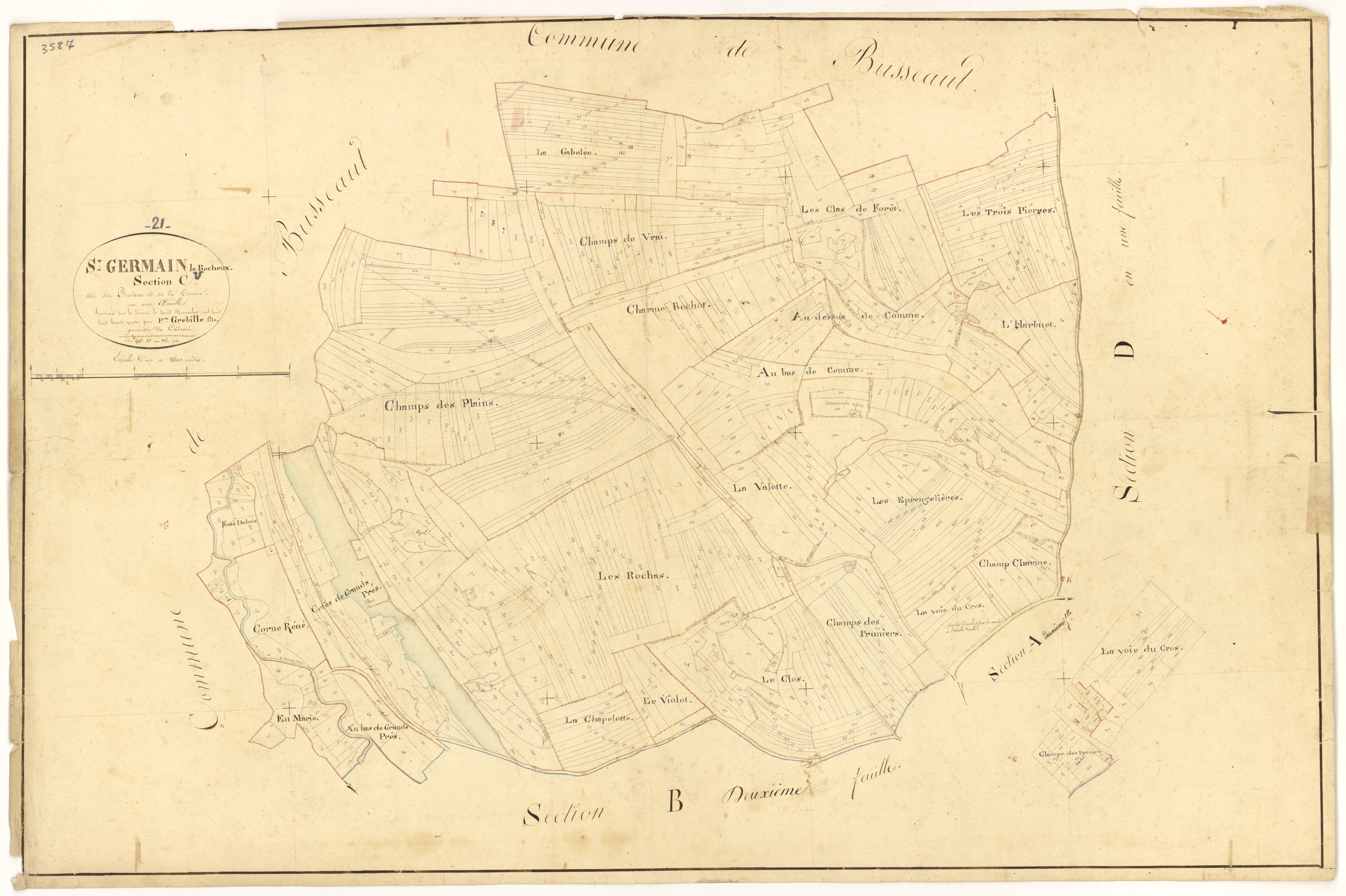Saint-Germain-le-Rocheux - Section C - 3 P PLAN 552/6