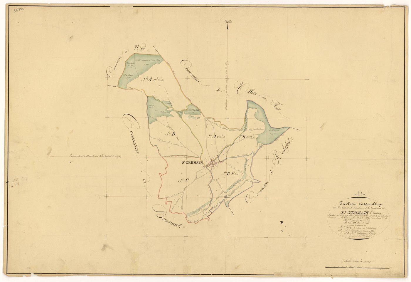 Saint-Germain-le-Rocheux - Tableau d'assemblage - 3 P PLAN 552/1