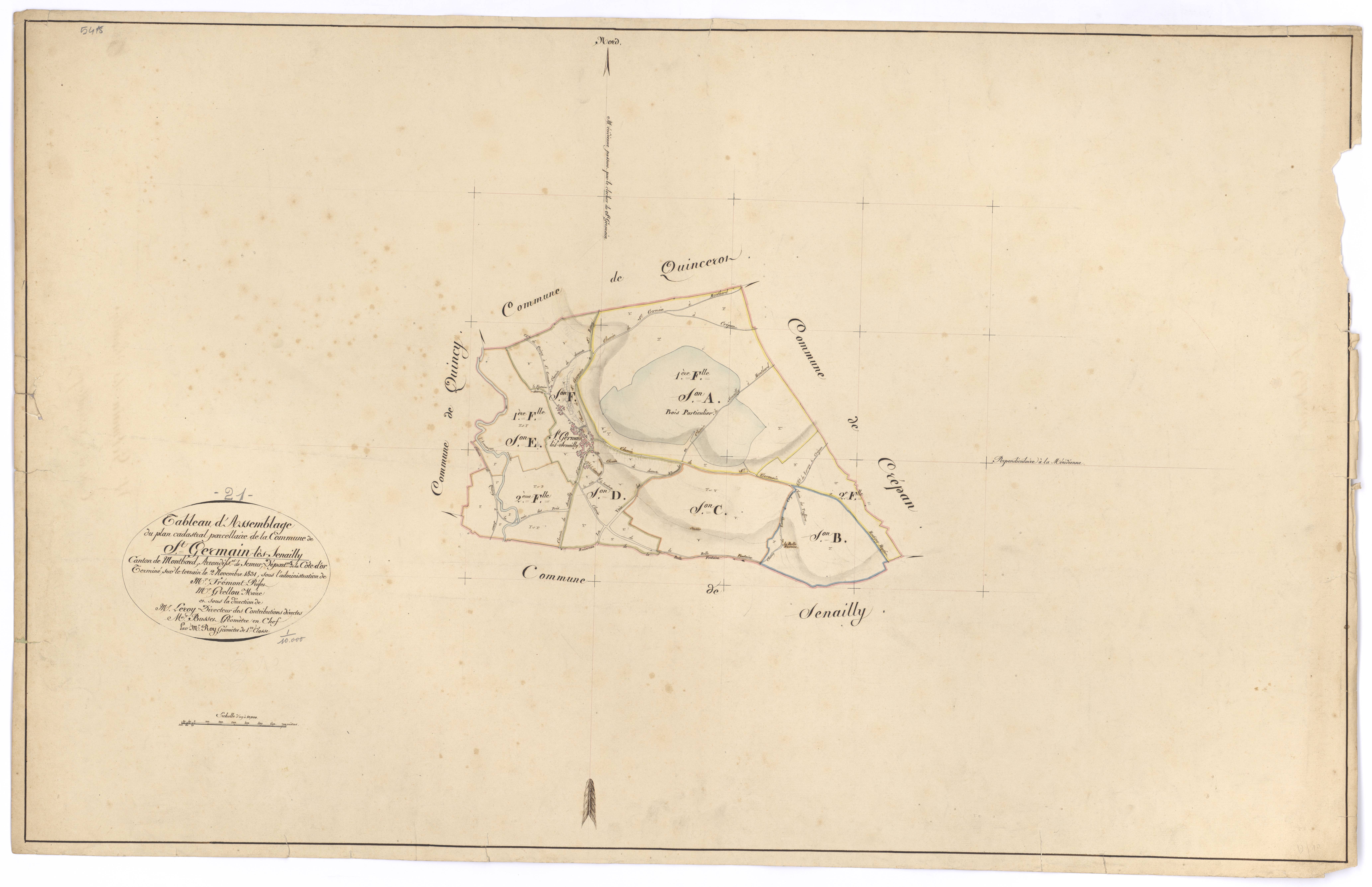 Saint-Germain-lès-Senailly - Tableau d'assemblage - 3 P PLAN 553/1