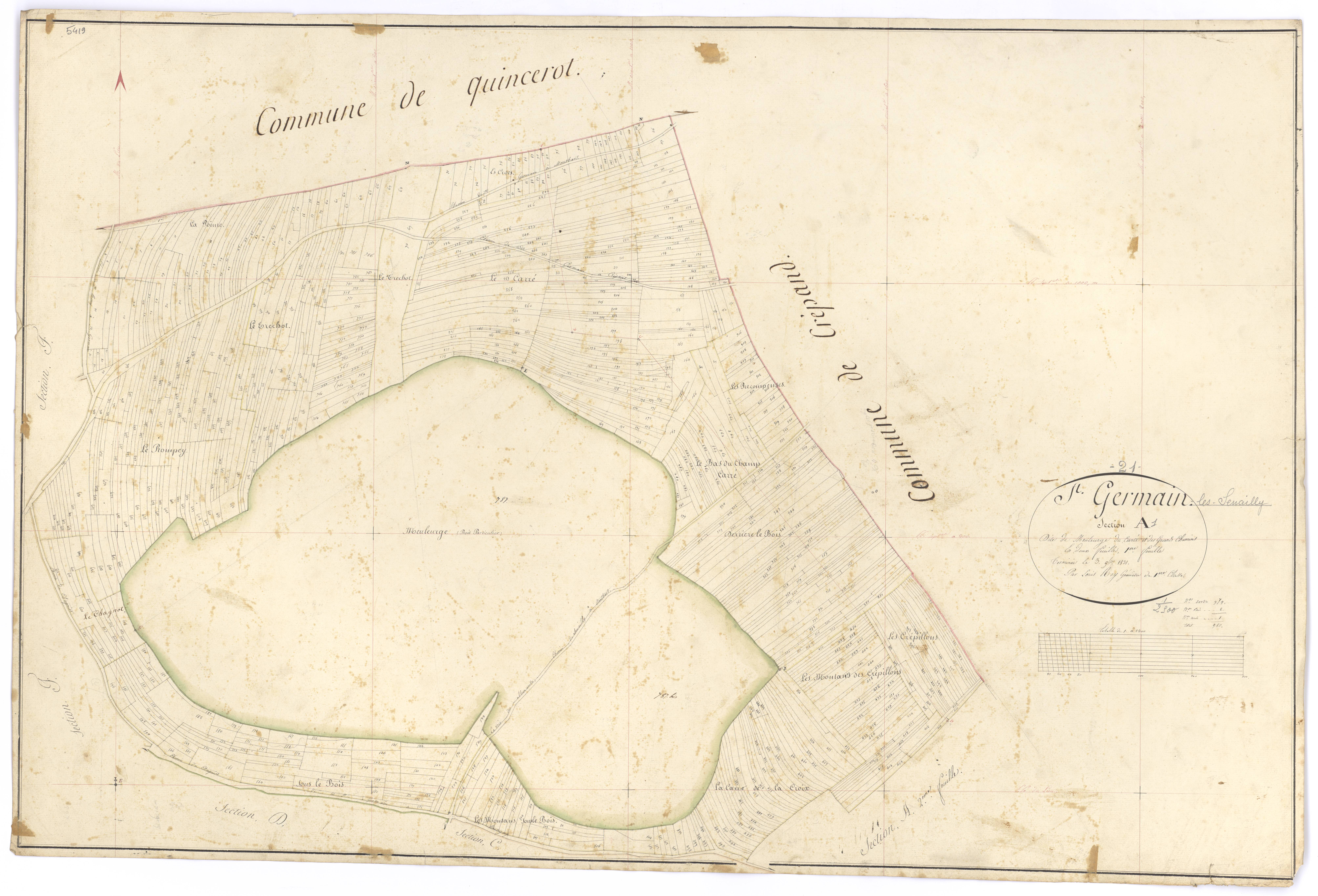 Saint-Germain-lès-Senailly - Section A1 - 3 P PLAN 553/2