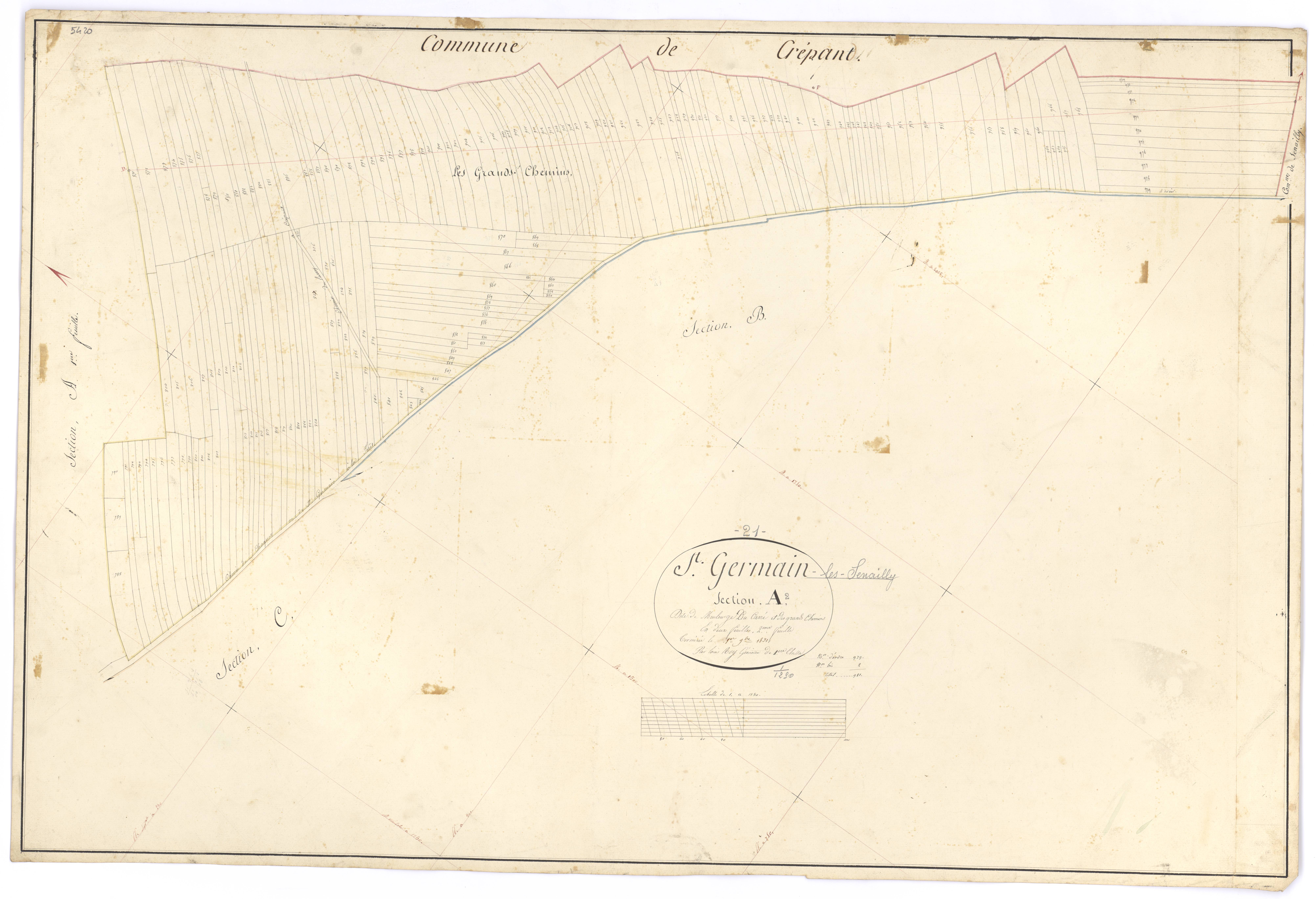Saint-Germain-lès-Senailly - Section A2 - 3 P PLAN 553/3