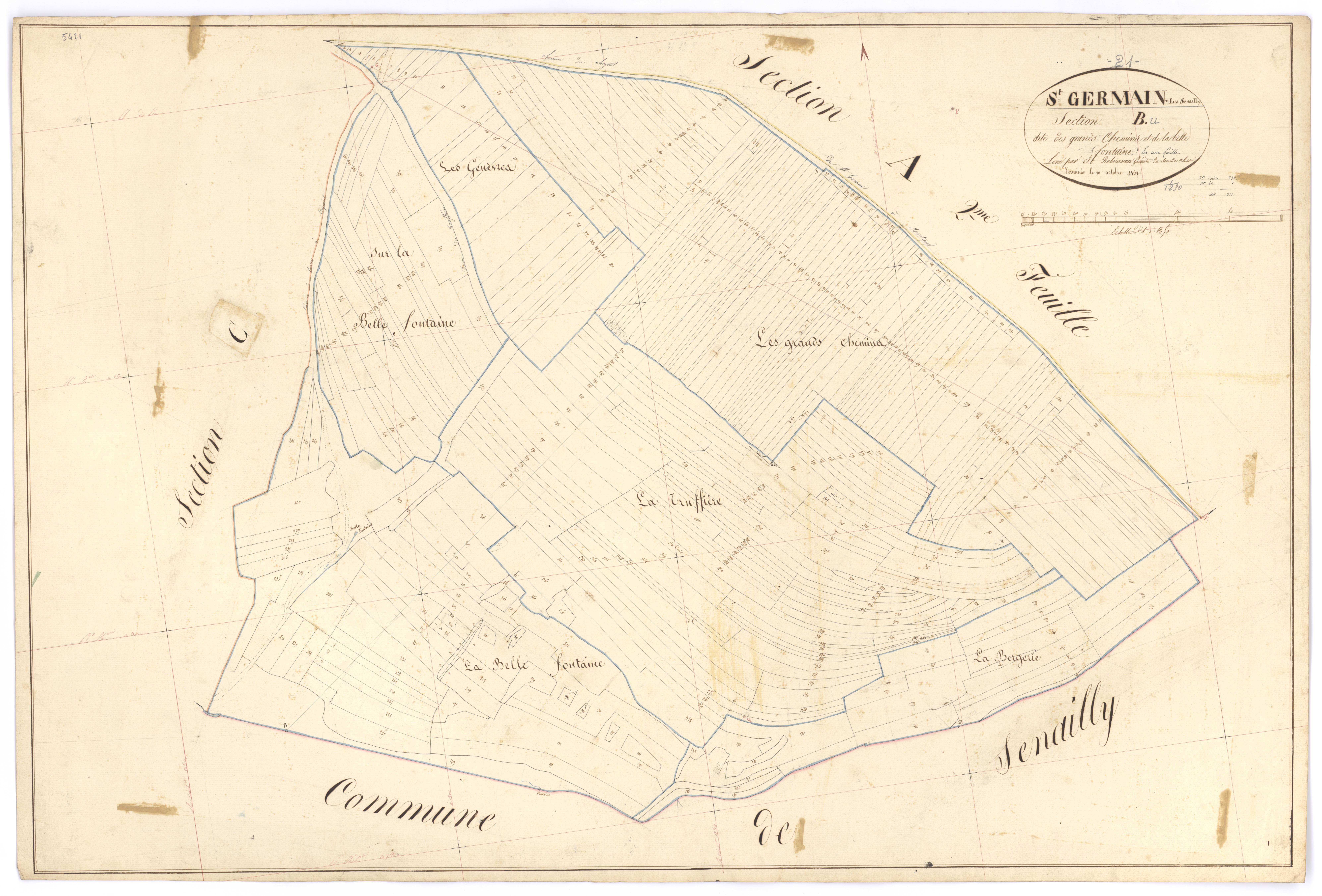 Saint-Germain-lès-Senailly - Section B - 3 P PLAN 553/4