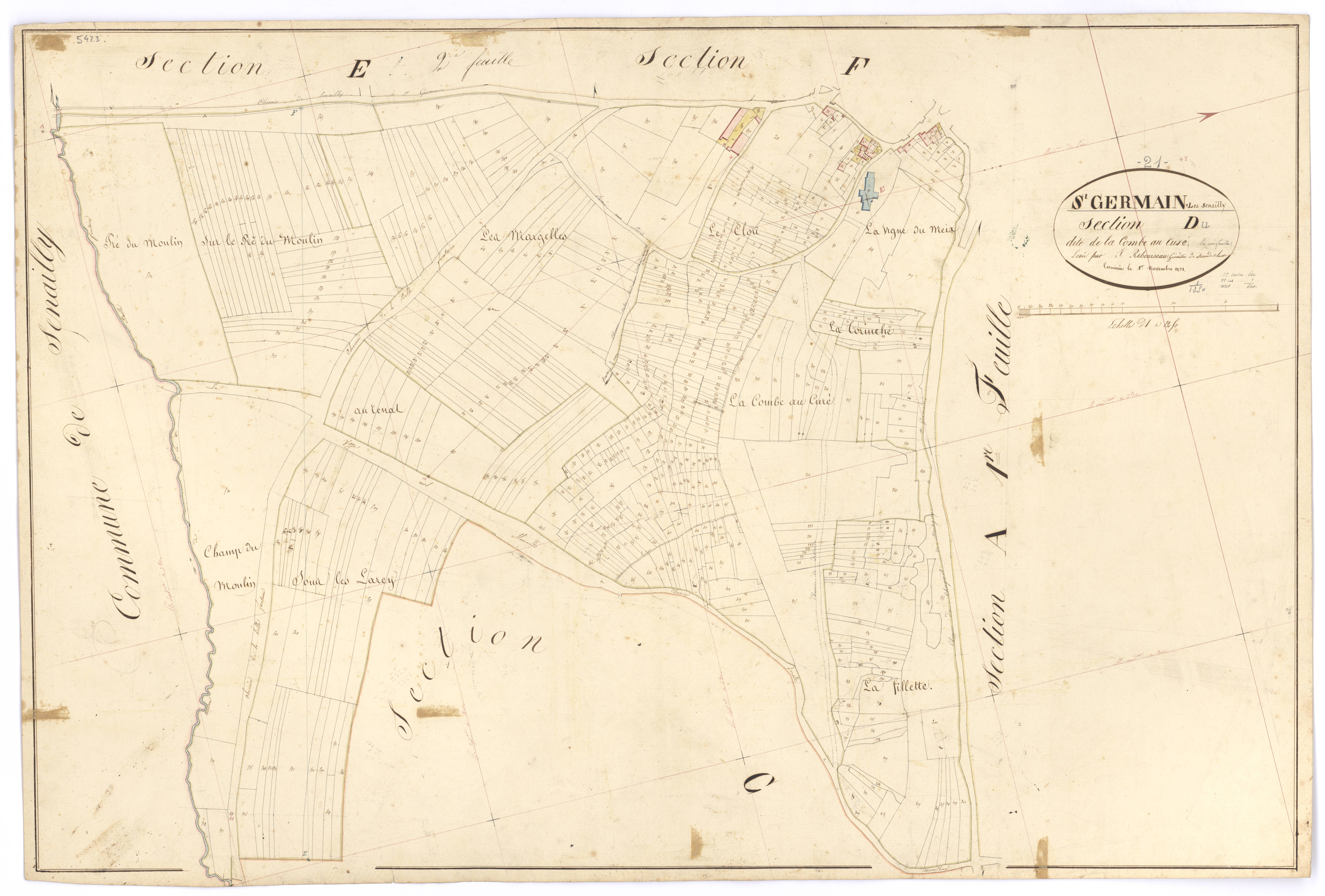 Saint-Germain-lès-Senailly - Section D - 3 P PLAN 553/6