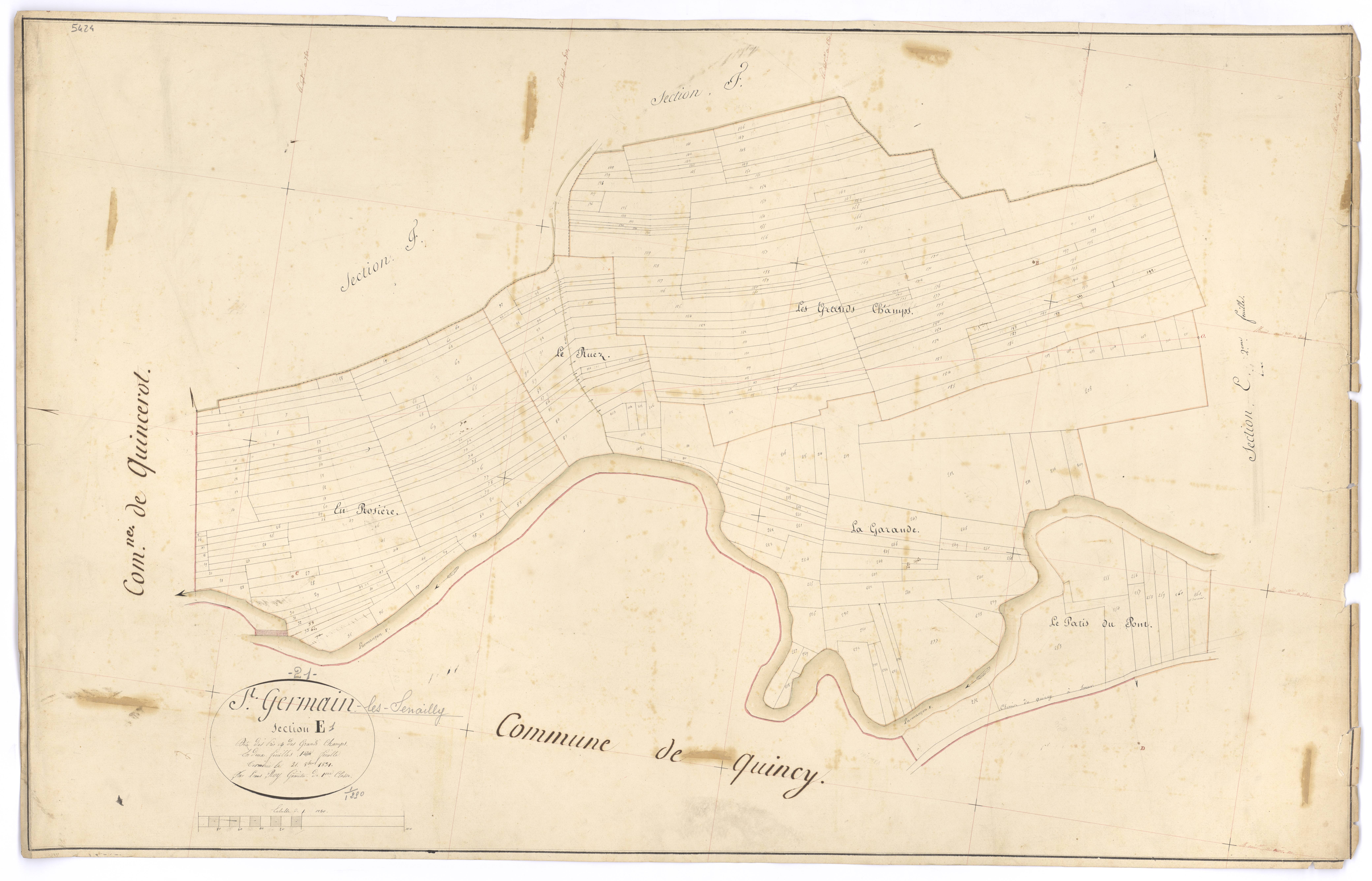 Saint-Germain-lès-Senailly - Section E1 - 3 P PLAN 553/7