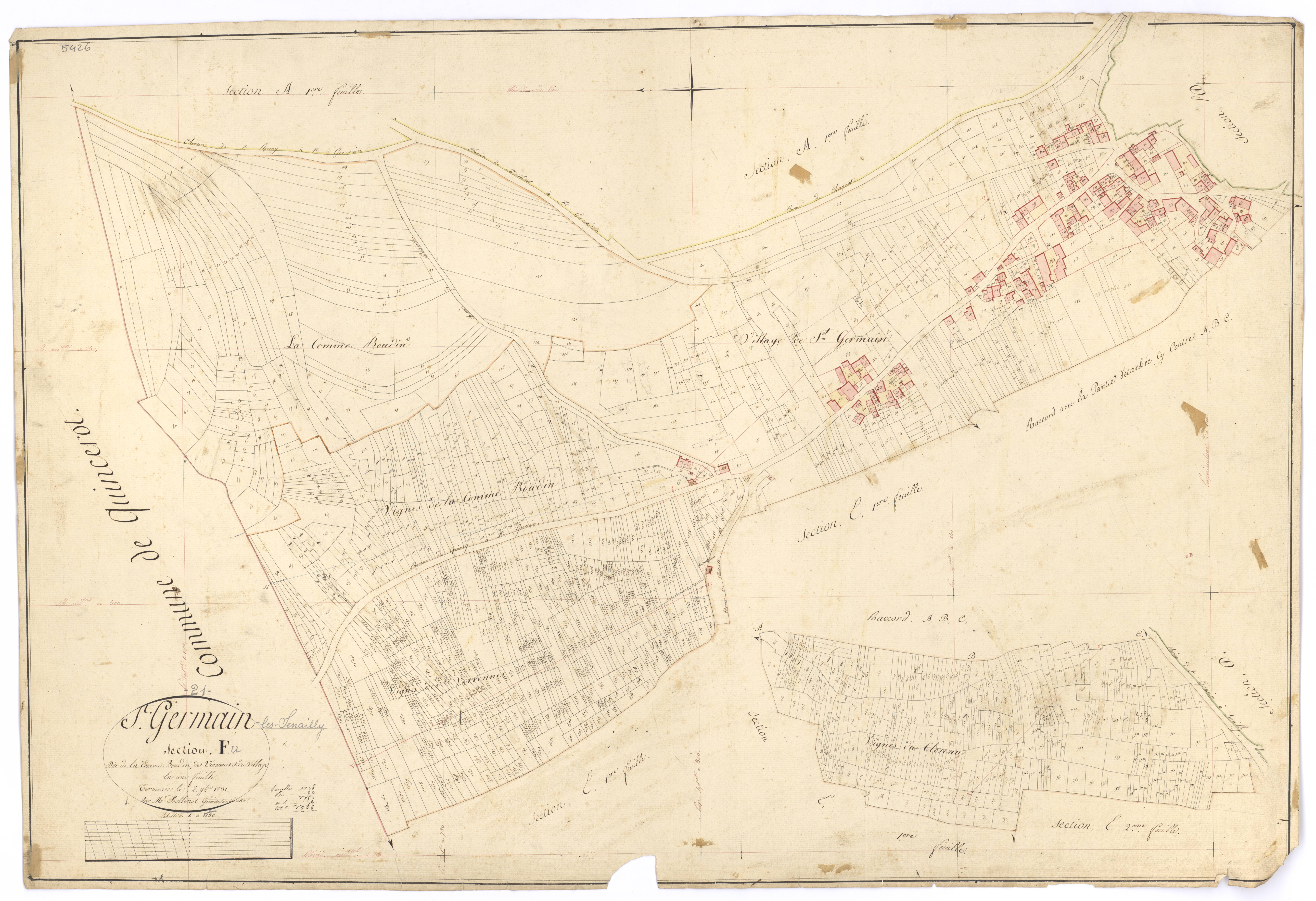 Saint-Germain-lès-Senailly - Section F - 3 P PLAN 553/9