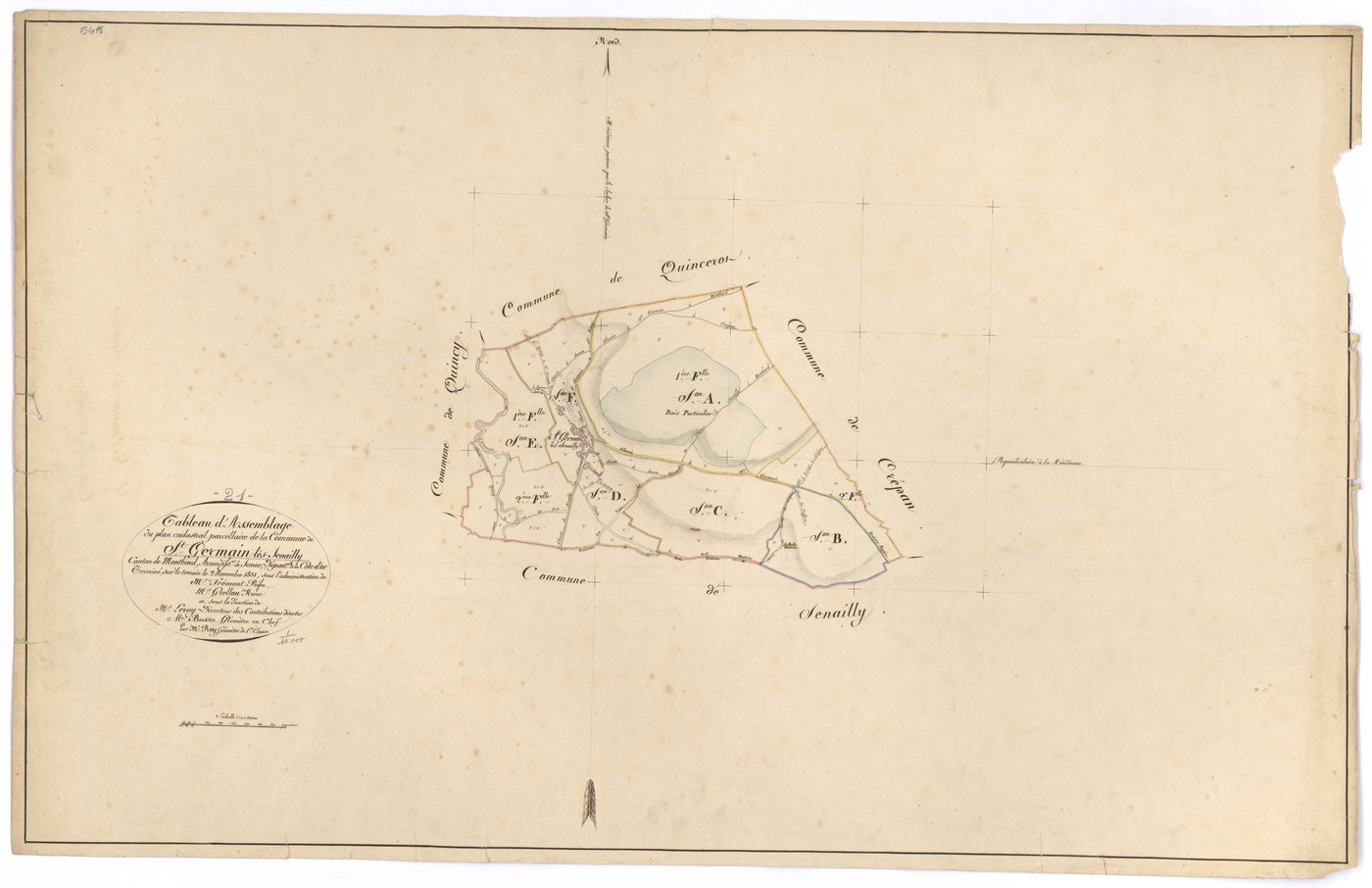 Saint-Germain-lès-Senailly - Tableau d'assemblage - 3 P PLAN 553/1