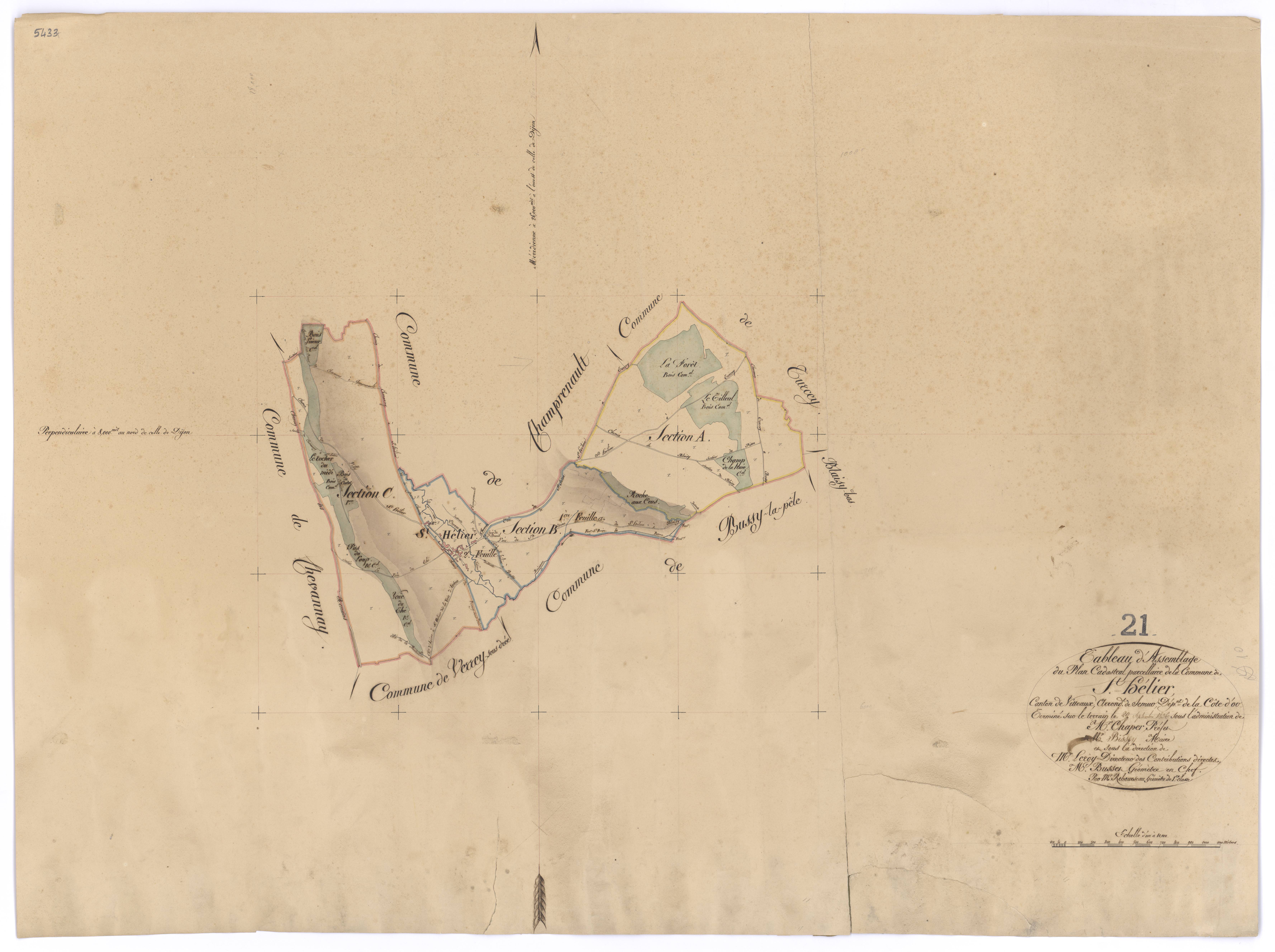 Saint-Hélier - Tableau d'assemblage - 3 P PLAN 555/1