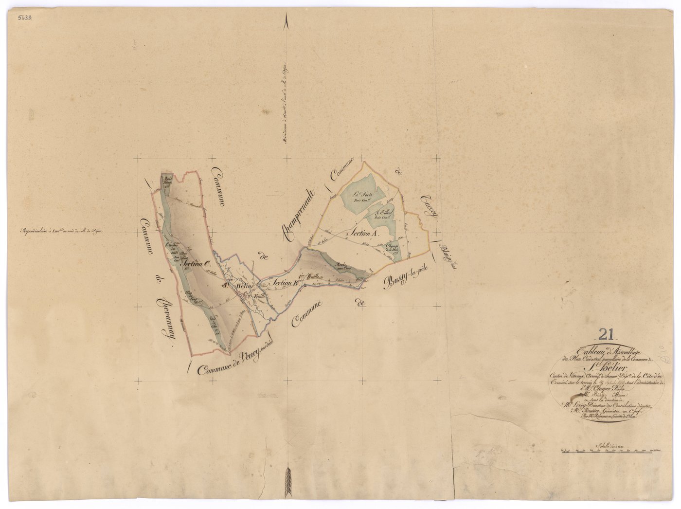 Saint-Hélier - Tableau d'assemblage - 3 P PLAN 555/1