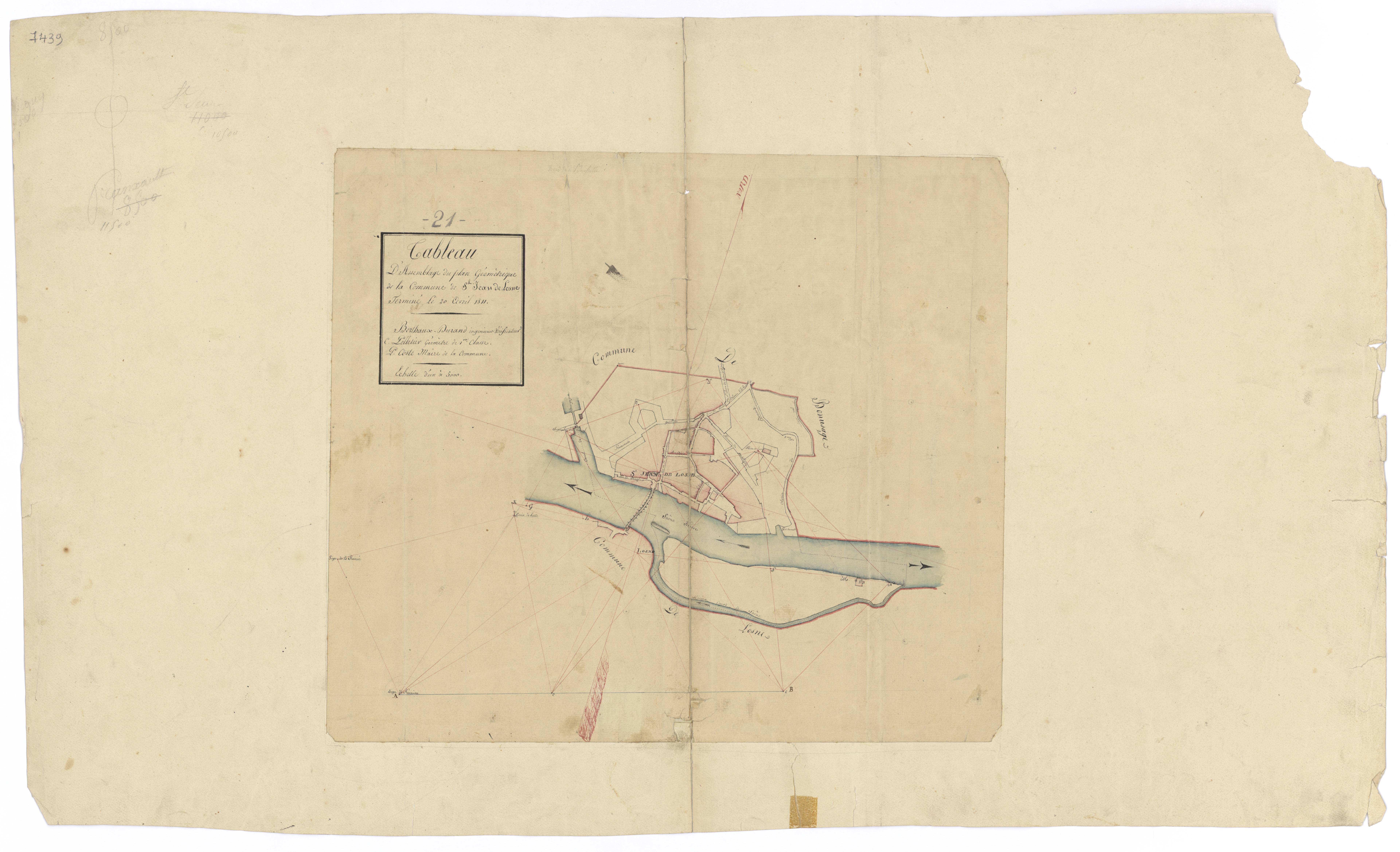 Saint-Jean-de-Losne - Tableau d'assemblage - 3 P PLAN 557/1