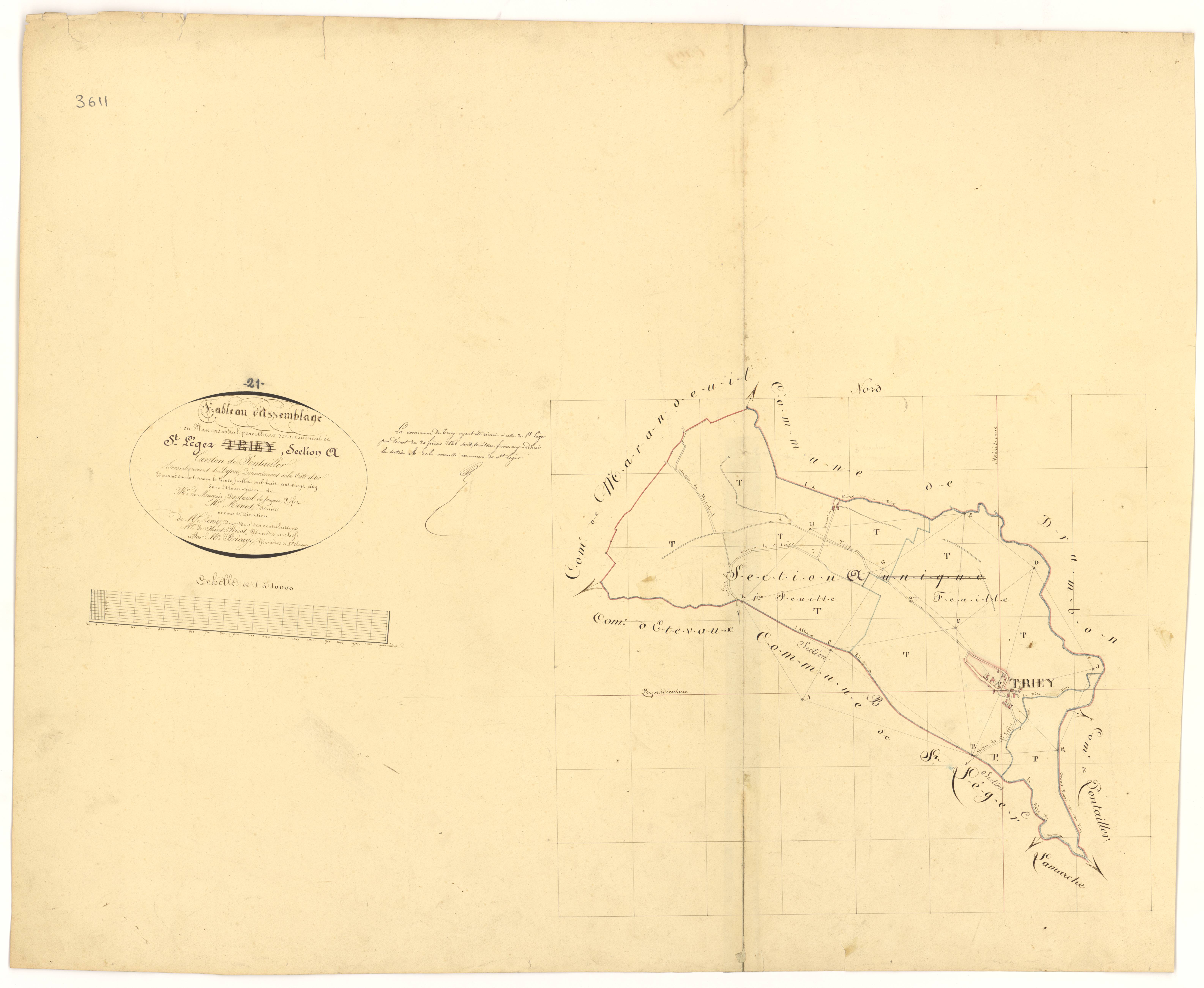 Saint-Léger-Triey - Section A (tableau d'assemblage) - 3 P PLAN 559/2