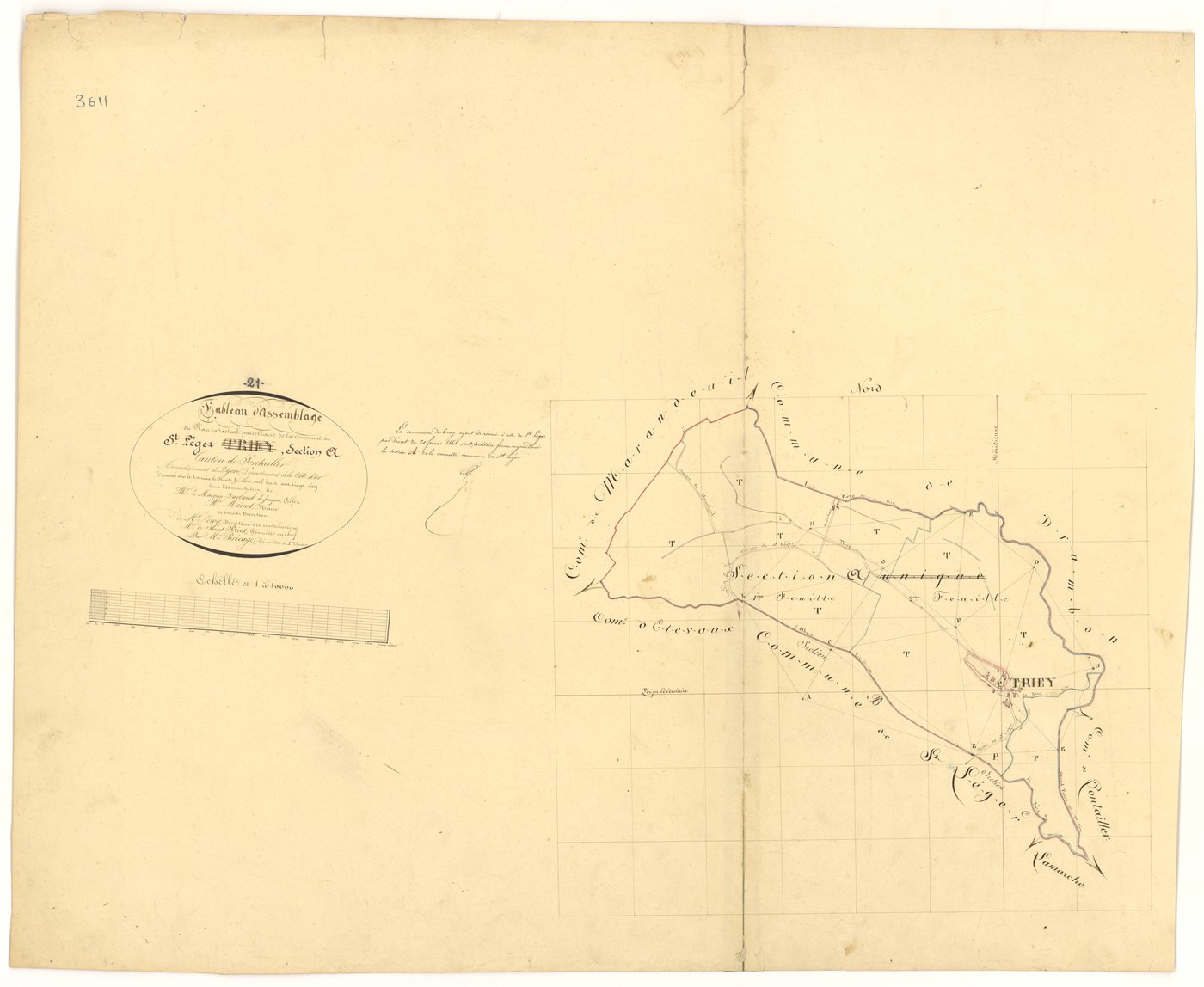 Saint-Léger-Triey - Section A (tableau d'assemblage) - 3 P PLAN 559/2