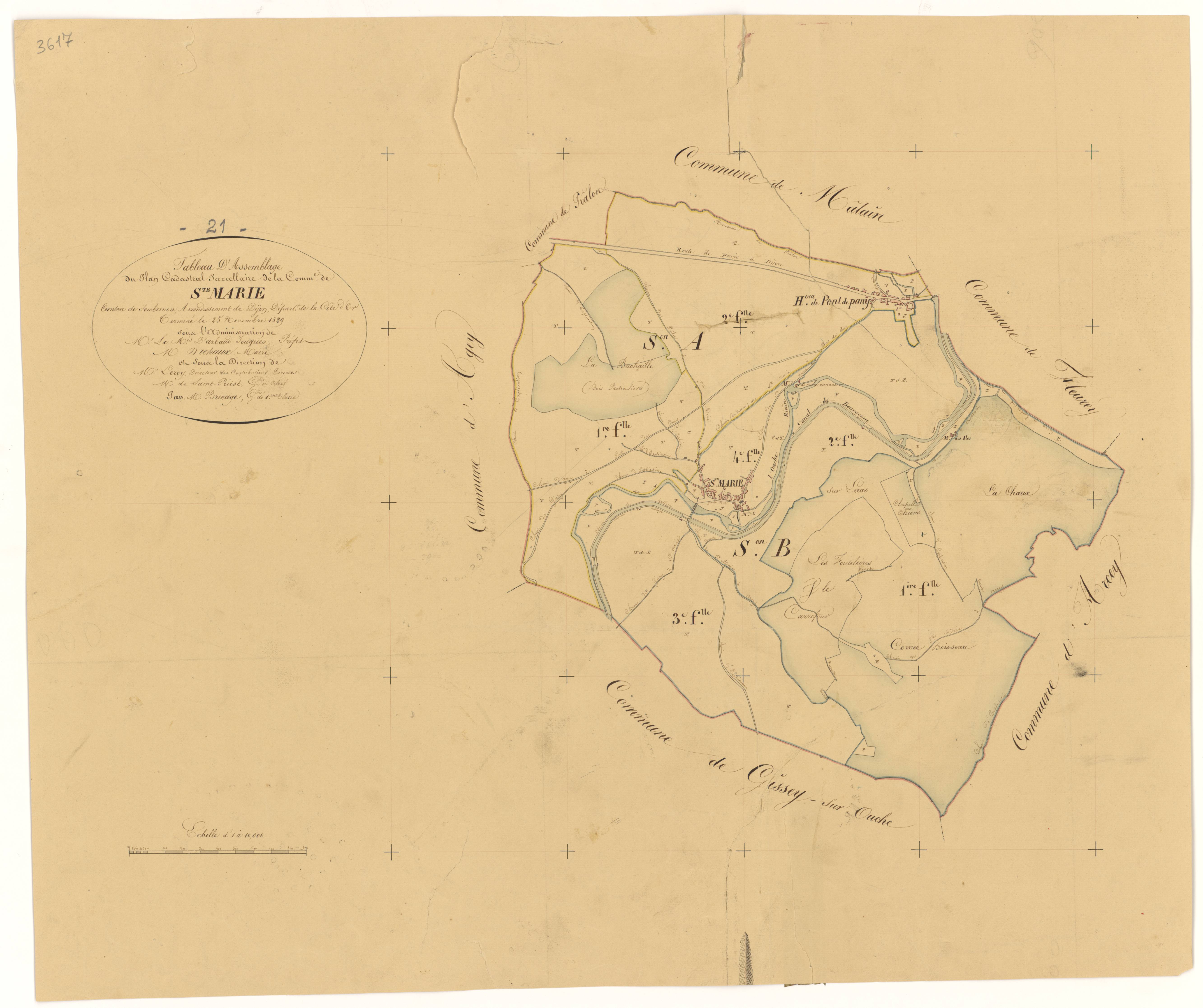 Sainte-Marie-sur-Ouche - Tableau d'assemblage - 3 P PLAN 548/1