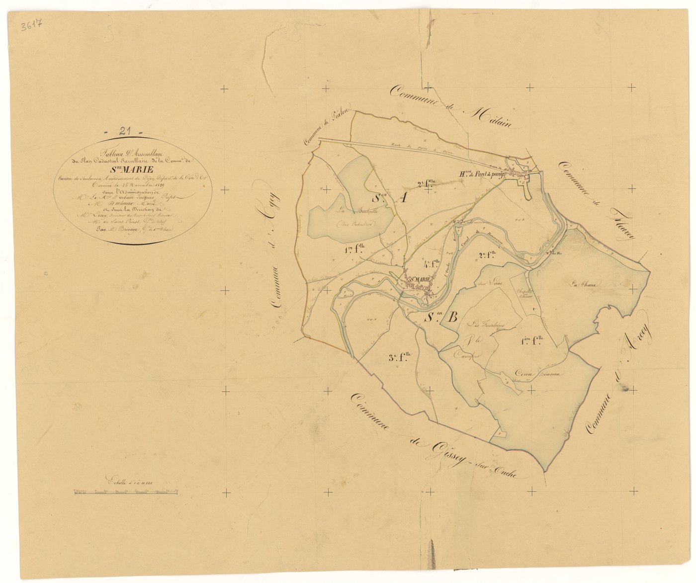 Sainte-Marie-sur-Ouche - Tableau d'assemblage - 3 P PLAN 548/1