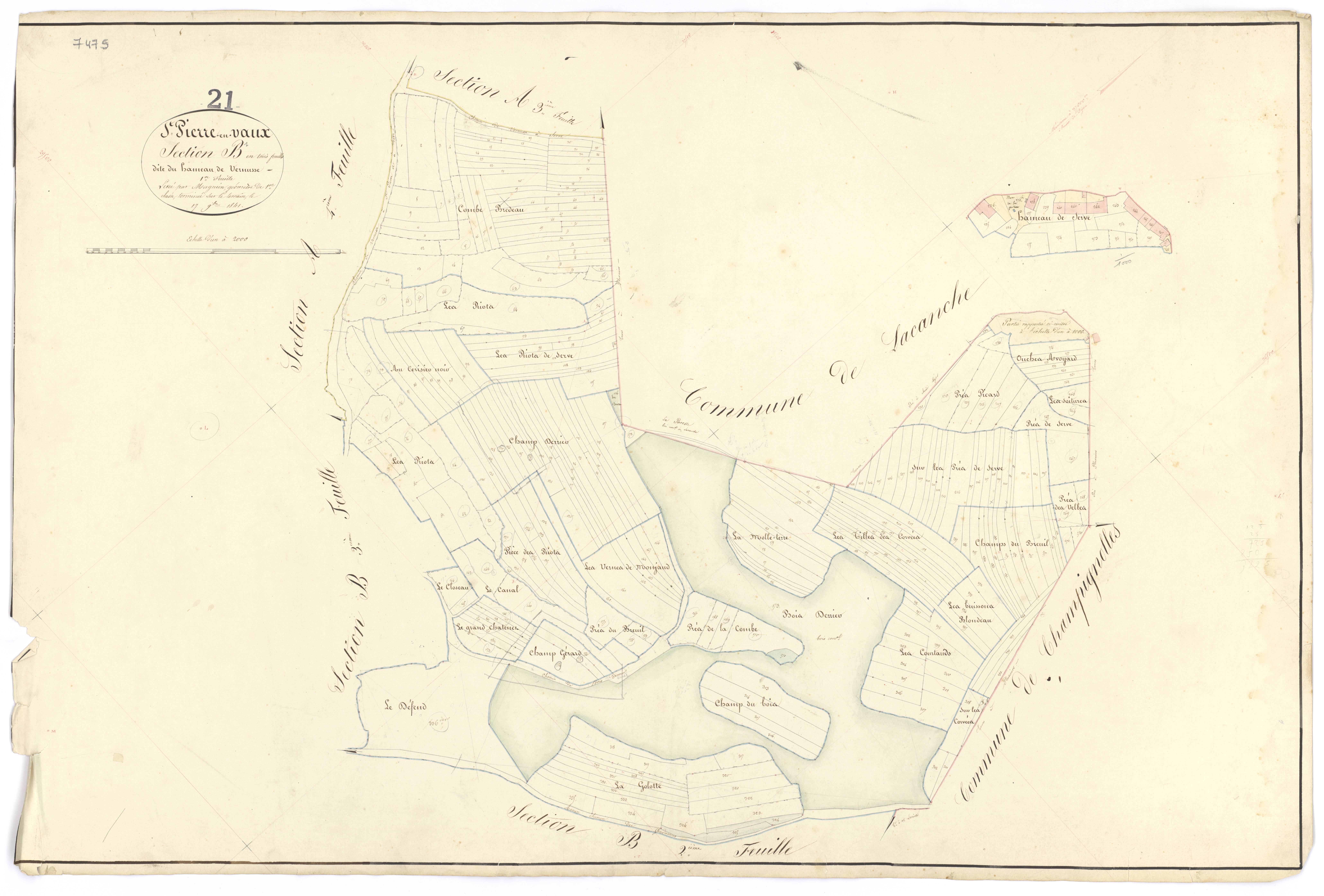 Saint-Pierre-en-Vaux - Section B1 - 3 P PLAN 567/6