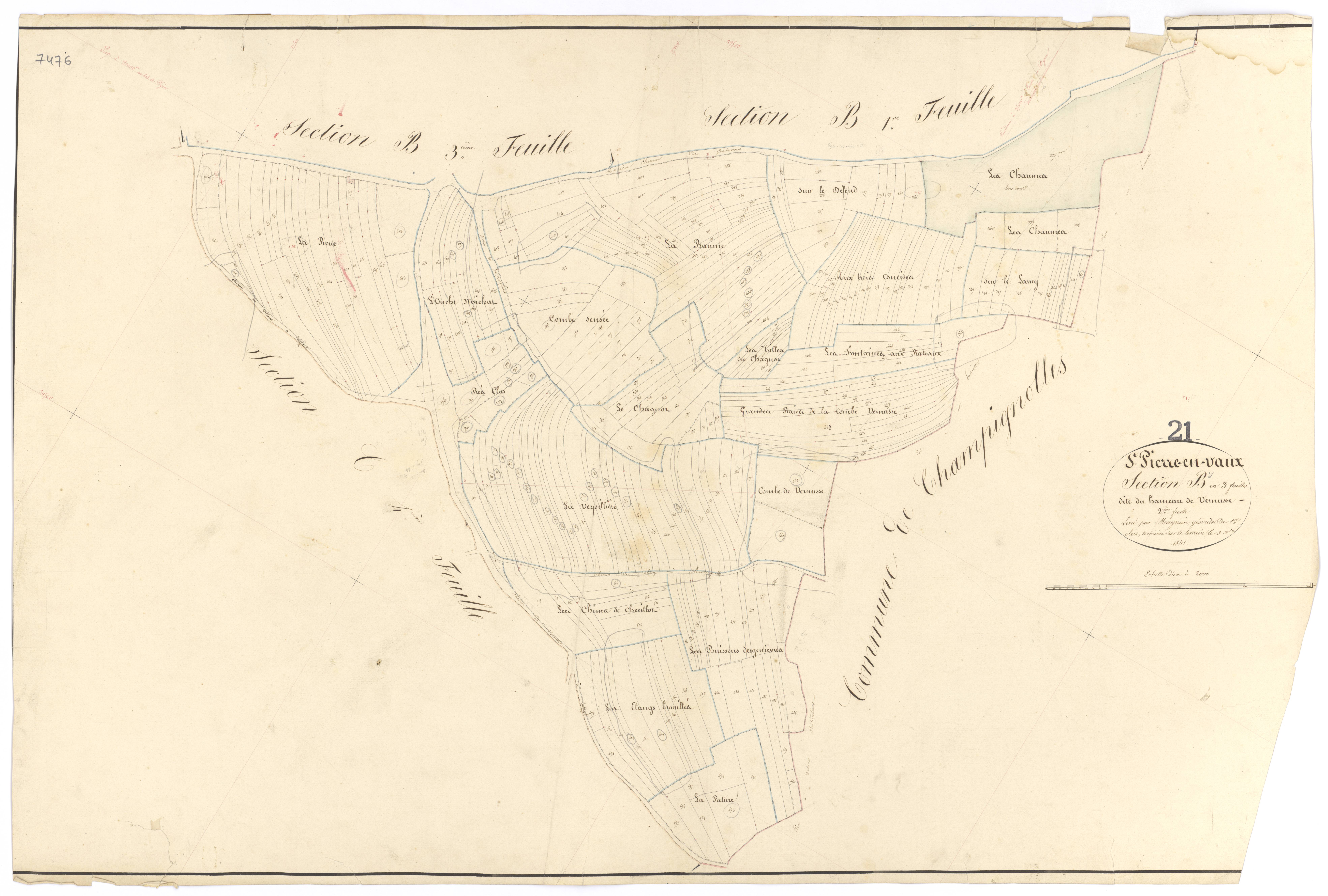 Saint-Pierre-en-Vaux - Section B2 - 3 P PLAN 567/7
