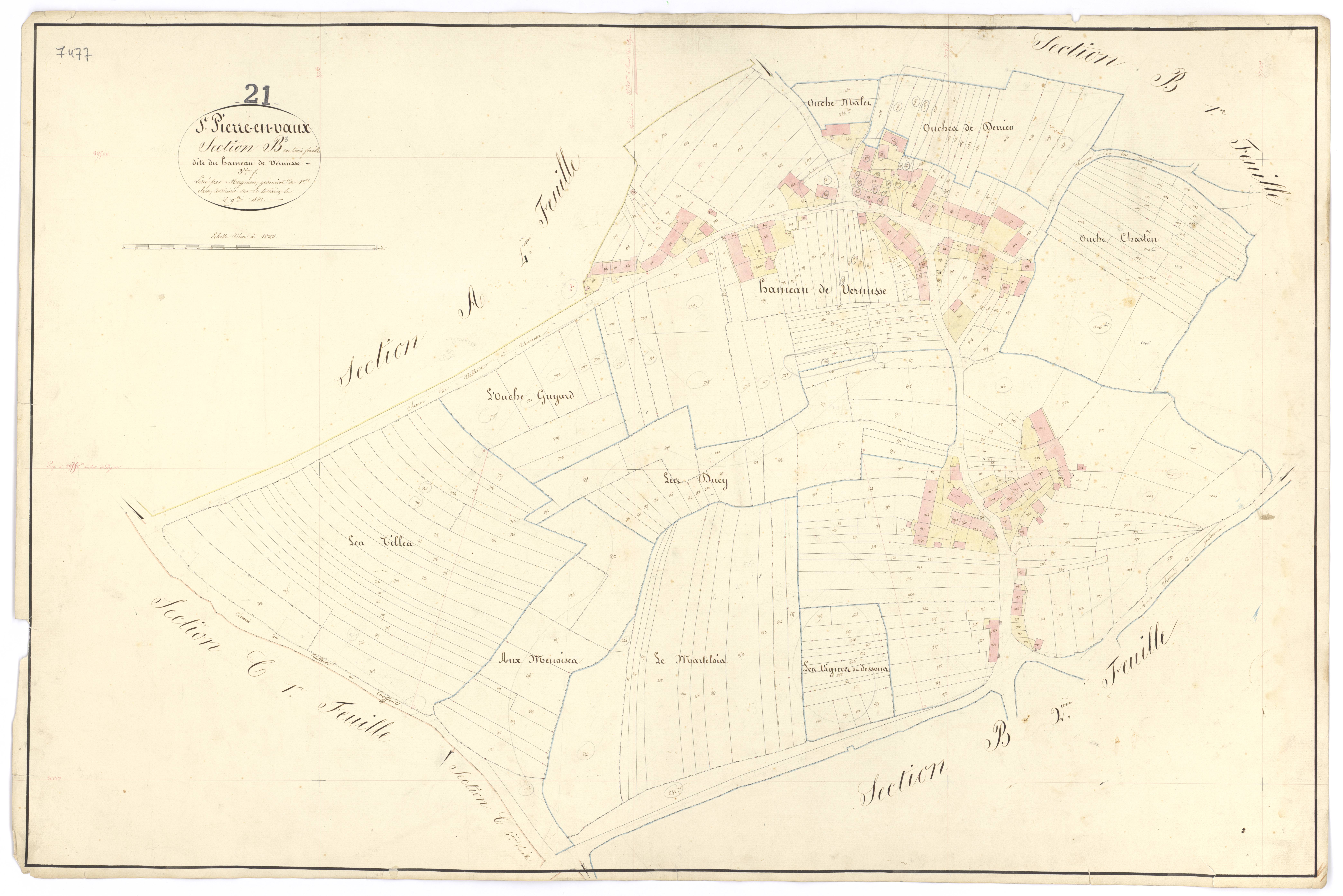 Saint-Pierre-en-Vaux - Section B3 - 3 P PLAN 567/8