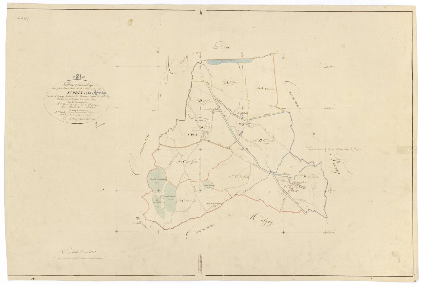 Saint-Prix-lès-Arnay - Tableau d'assemblage - 3 P PLAN 568/1