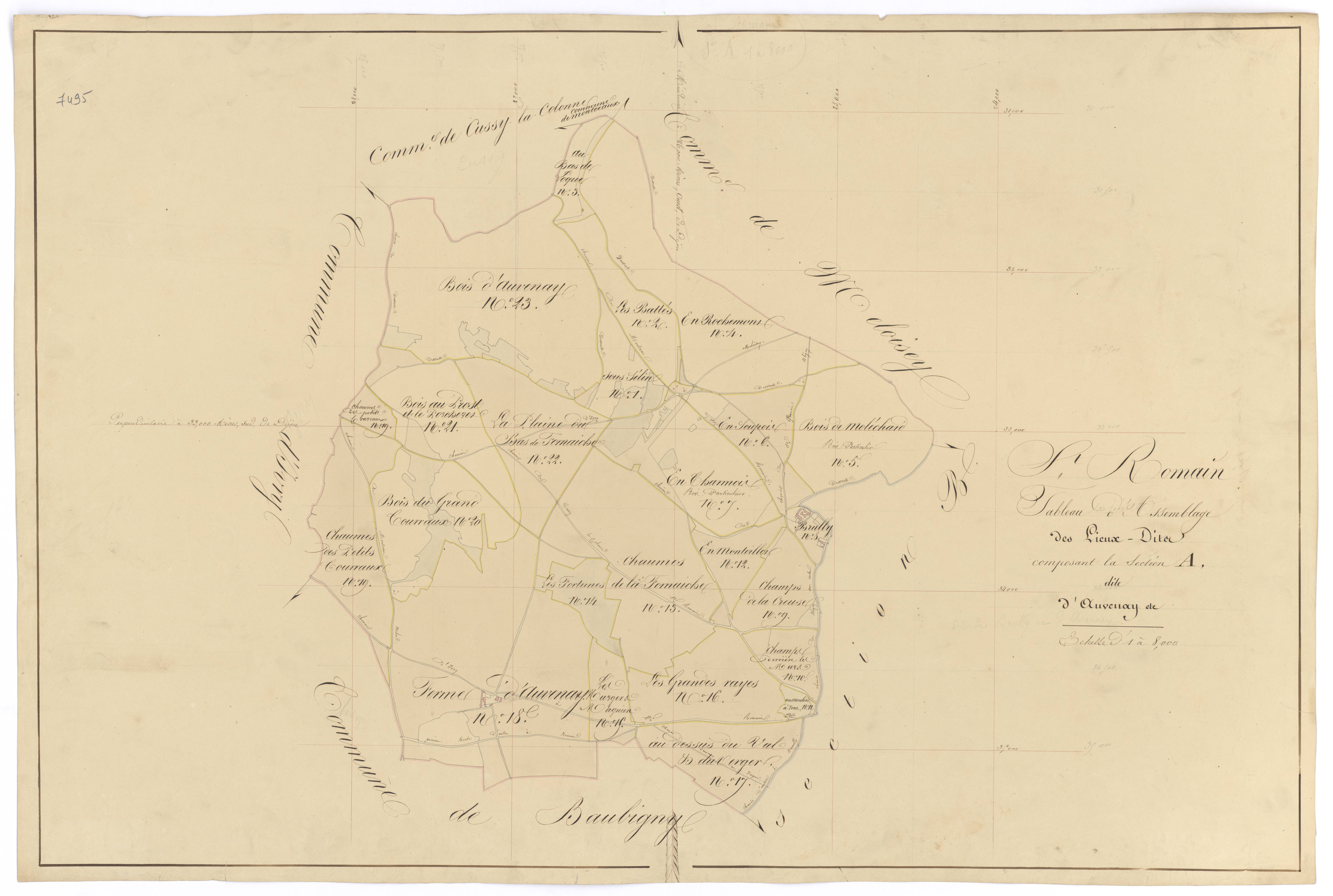 Saint-Romain - Section A (tableau d'assemblage) - 3 P PLAN 570/2