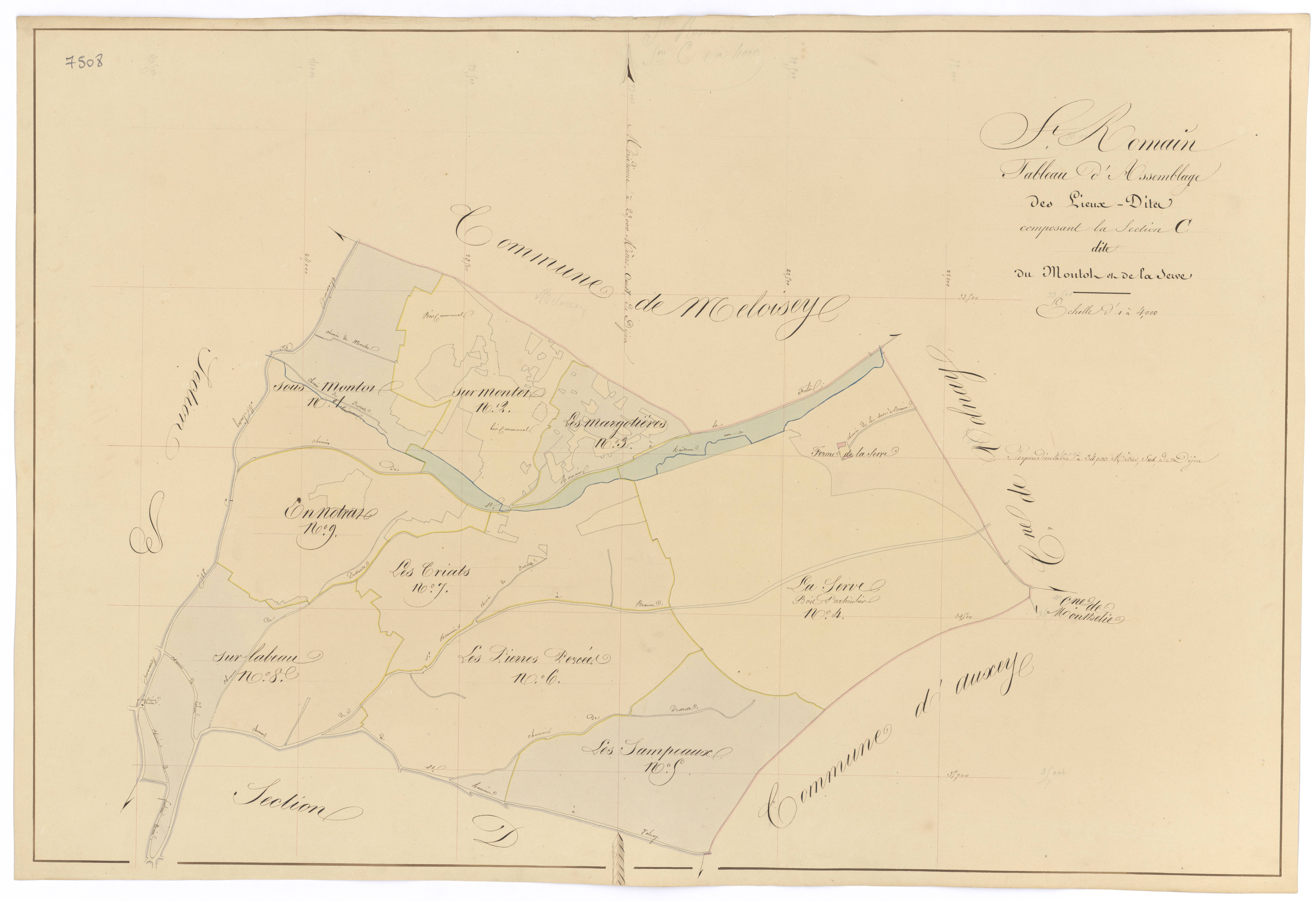 Saint-Romain - Section C (tableau d'assemblage) - 3 P PLAN 570/15