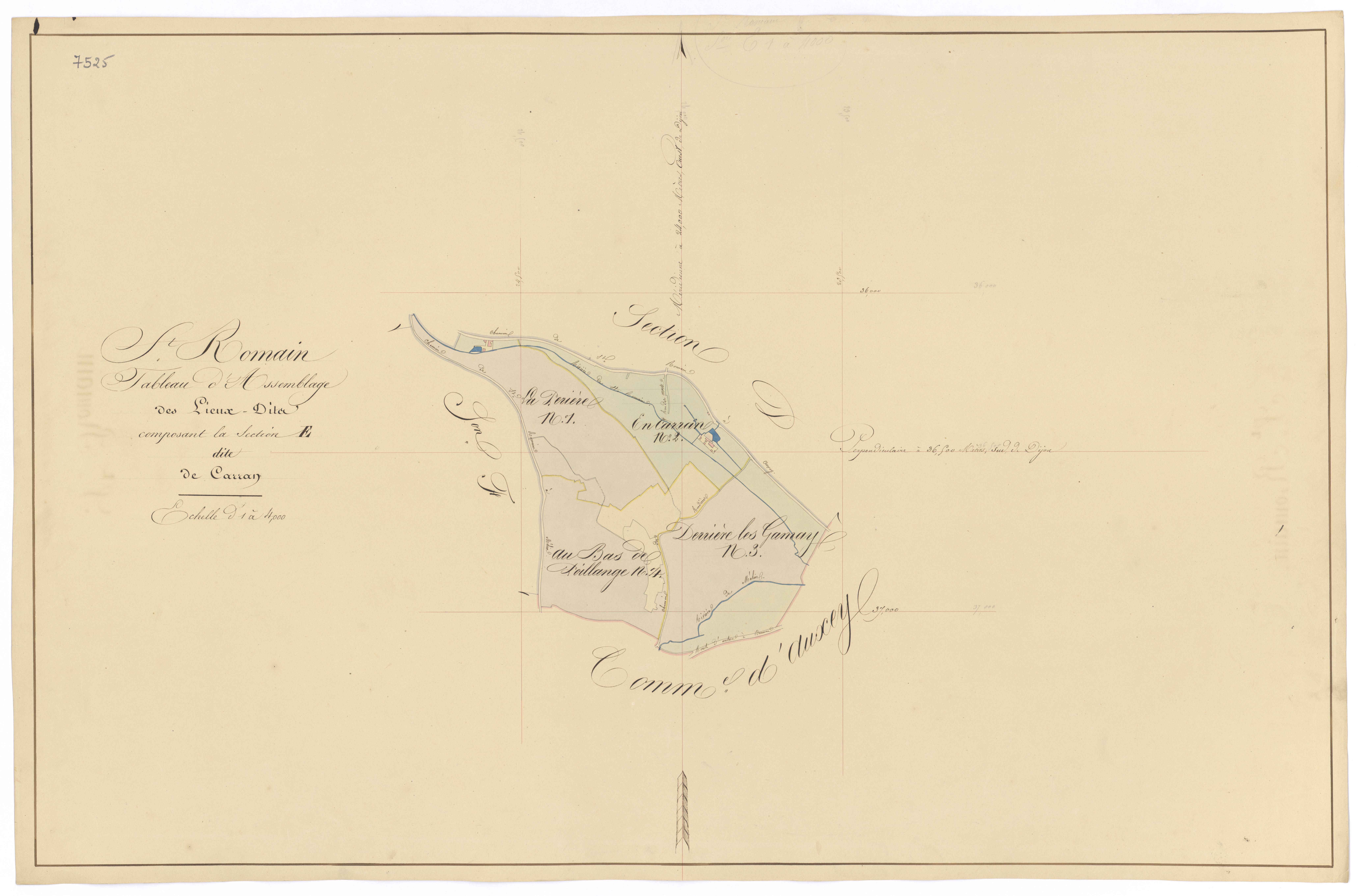 Saint-Romain - Section E (tableau d'assemblage) - 3 P PLAN 570/32
