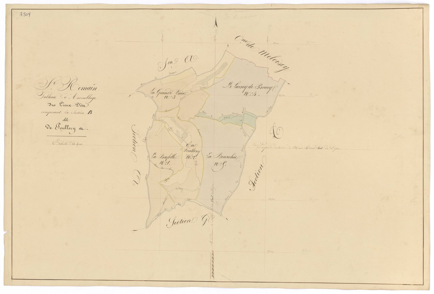 Saint-Romain - Section B (tableau d'assemblage) - 3 P PLAN 570/11