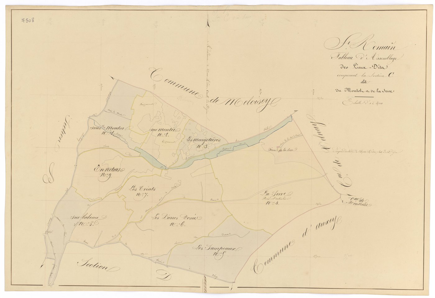 Saint-Romain - Section C (tableau d'assemblage) - 3 P PLAN 570/15