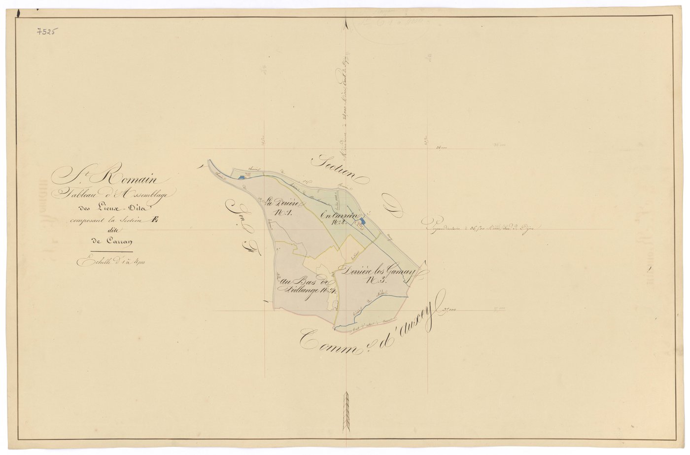 Saint-Romain - Section E (tableau d'assemblage) - 3 P PLAN 570/32