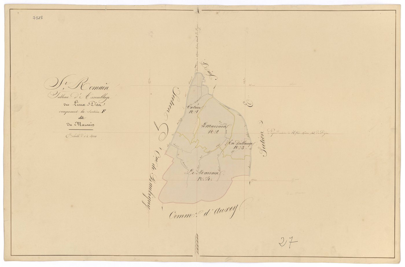 Saint-Romain - Section F (tableau d'assemblage) - 3 P PLAN 570/35