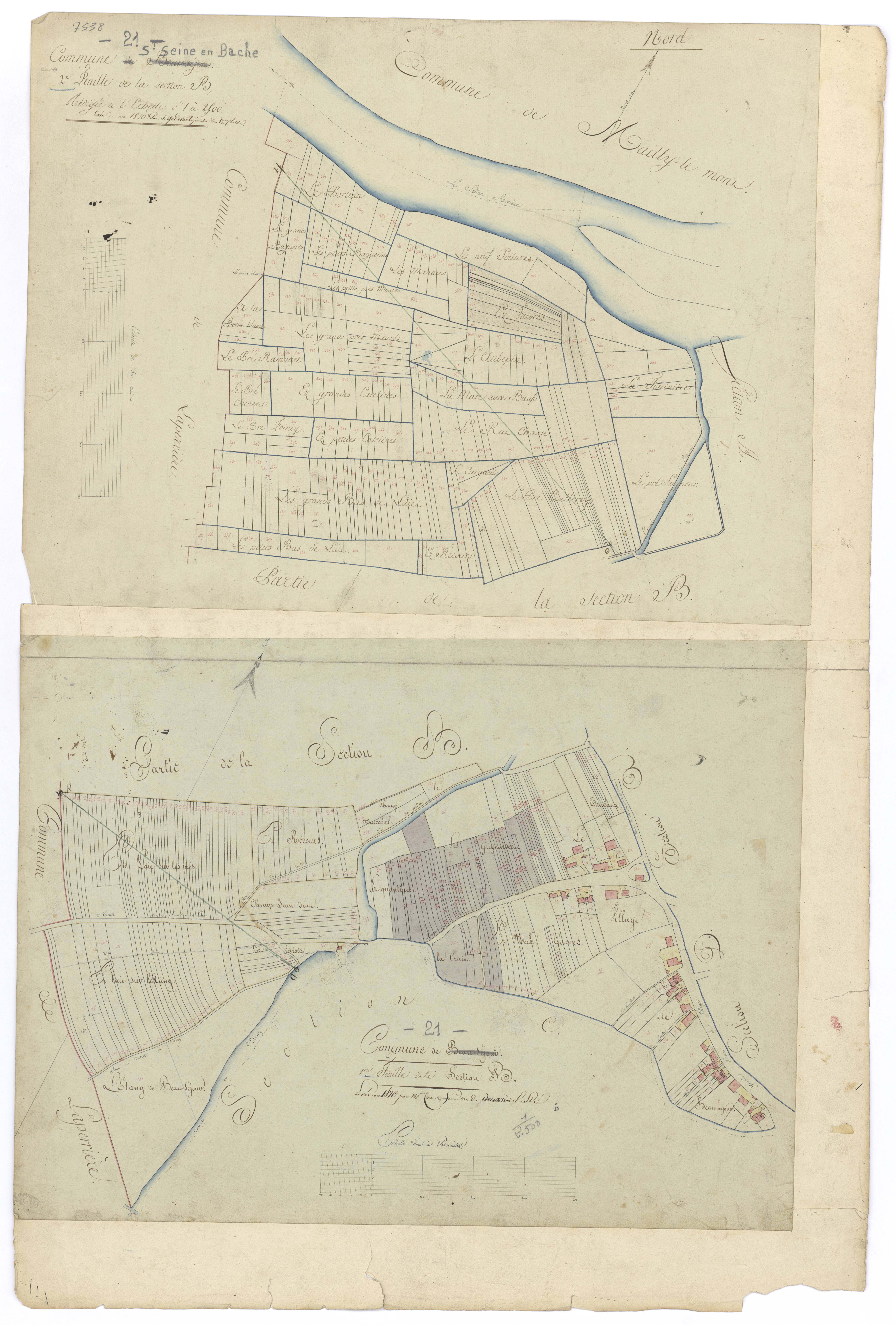 Saint-Seine-en-Bâche - Sections B1 et B2 - 3 P PLAN 572/3