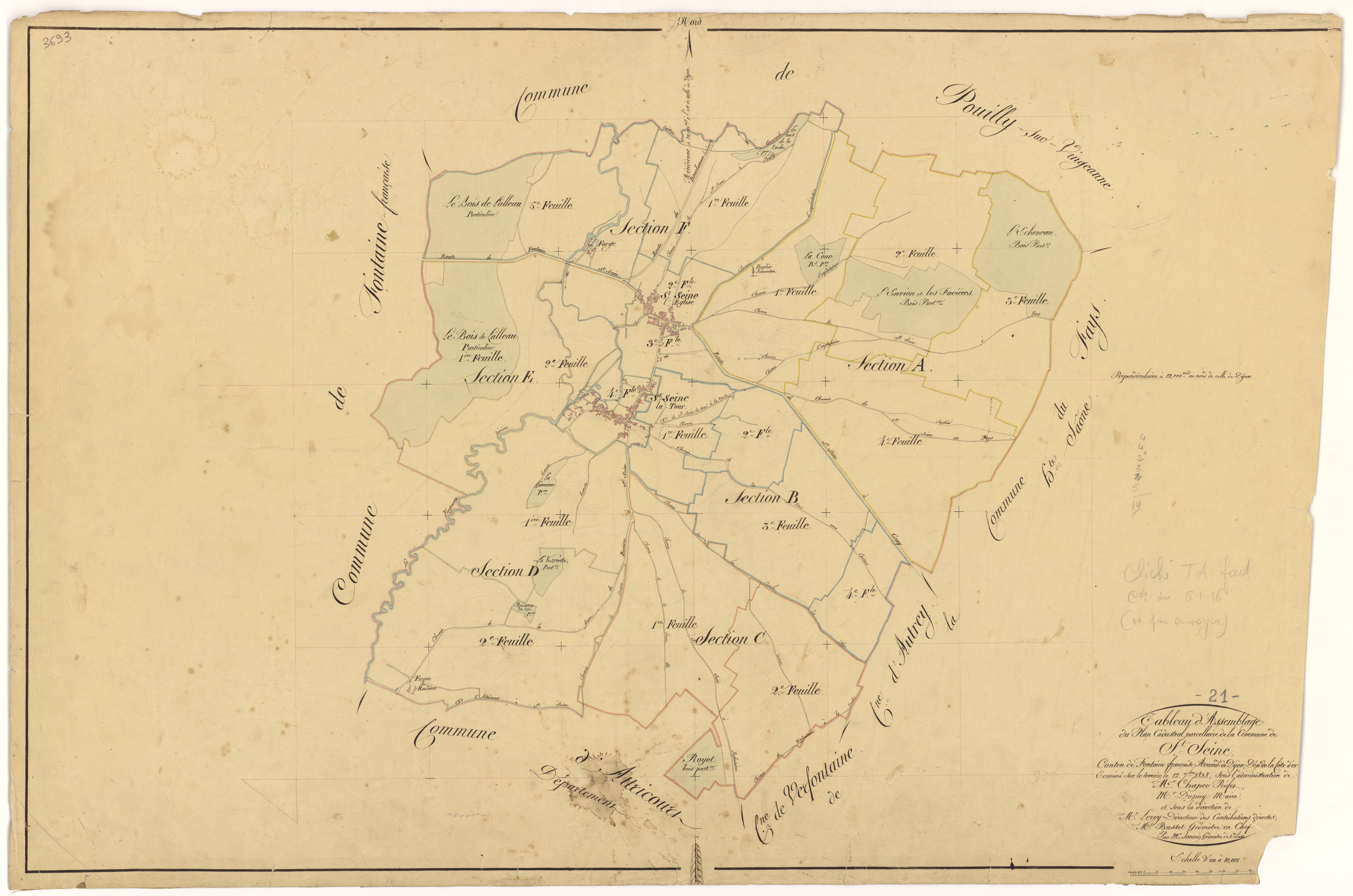 Saint-Seine-sur-Vingeanne - Tableau d'assemblage - 3 P PLAN 574/1