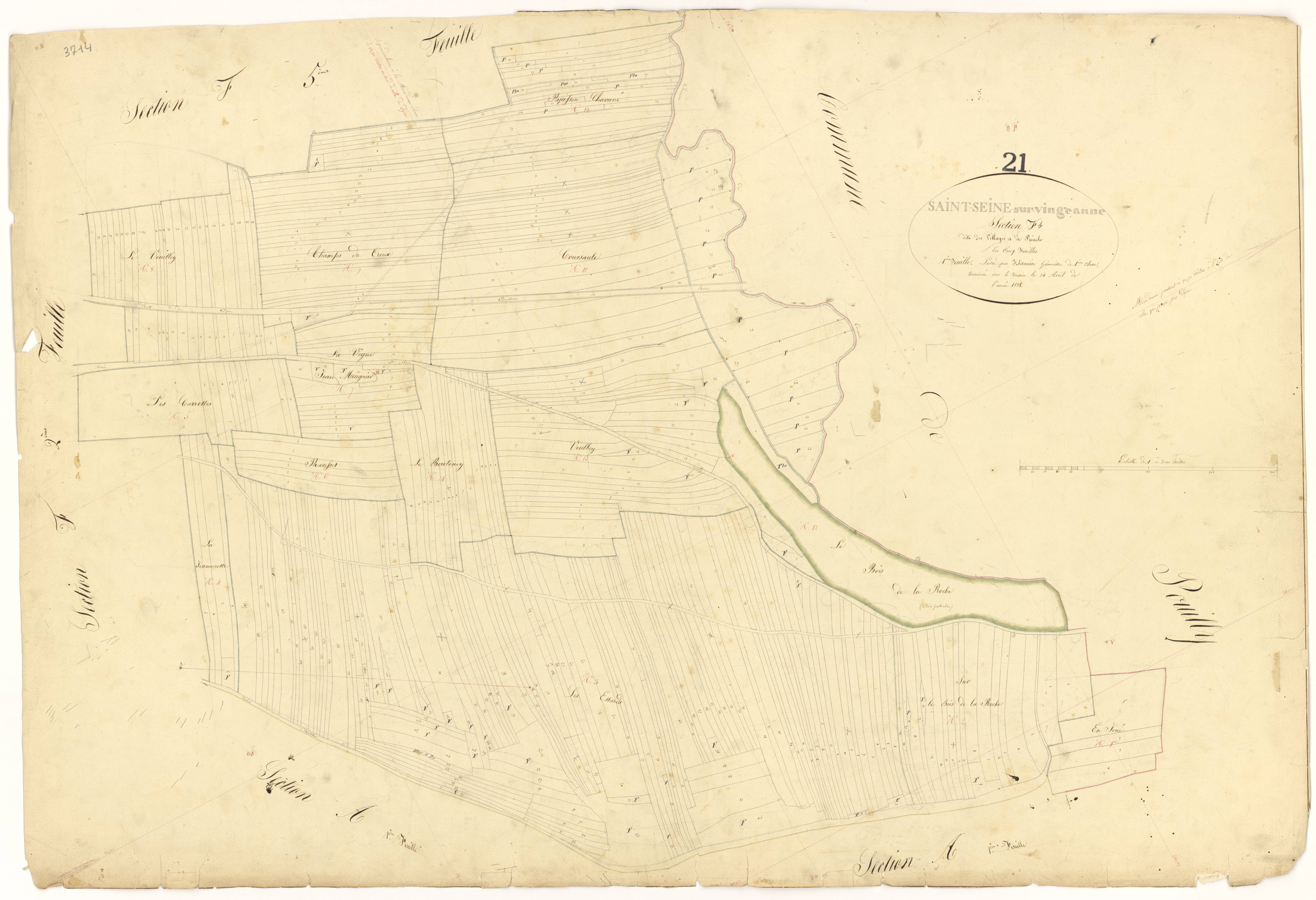 Saint-Seine-sur-Vingeanne - Section F1 - 3 P PLAN 574/22
