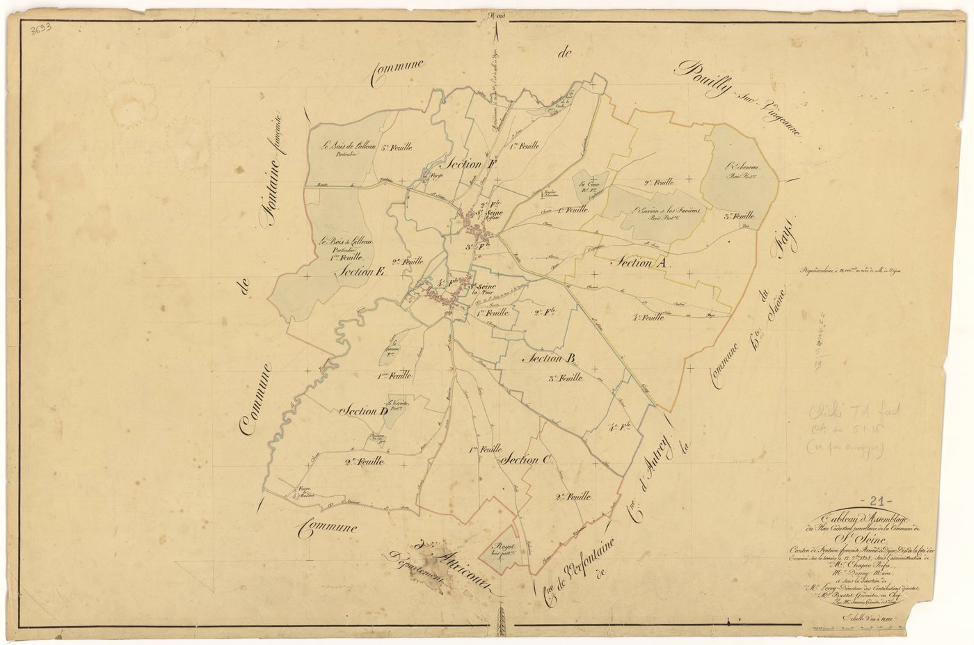 Saint-Seine-sur-Vingeanne - Tableau d'assemblage - 3 P PLAN 574/1