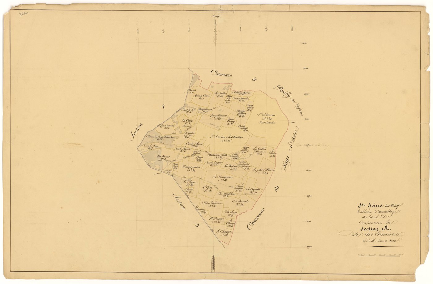 Saint-Seine-sur-Vingeanne - Section A (tableau d'assemblage) - 3 P PLAN 574/2