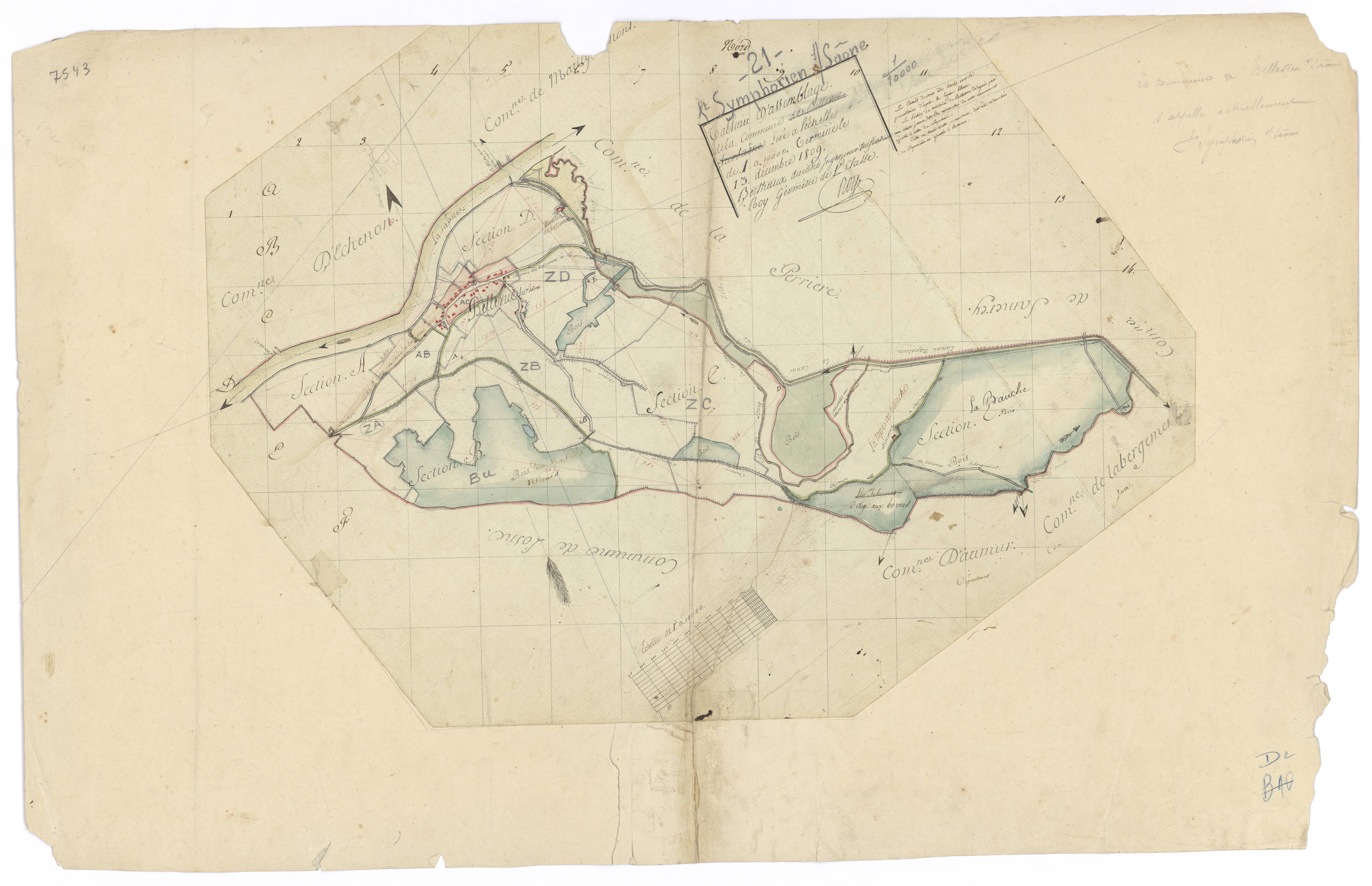 Saint-Symphorien-sur-Saône - Tableau d'assemblage - 3 P PLAN 575/1