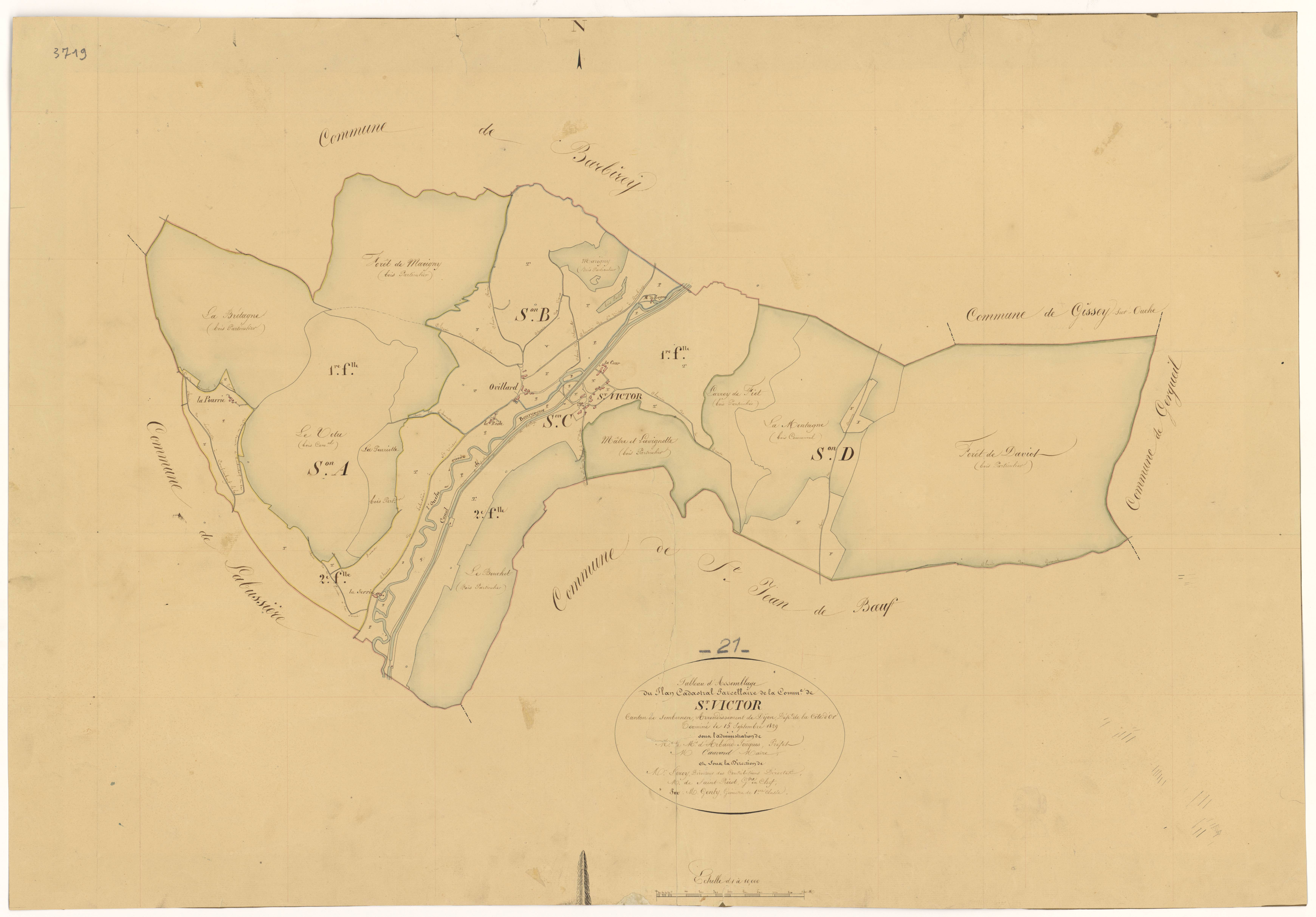 Saint-Victor-sur-Ouche - Tableau d'assemblage - 3 P PLAN 578/1