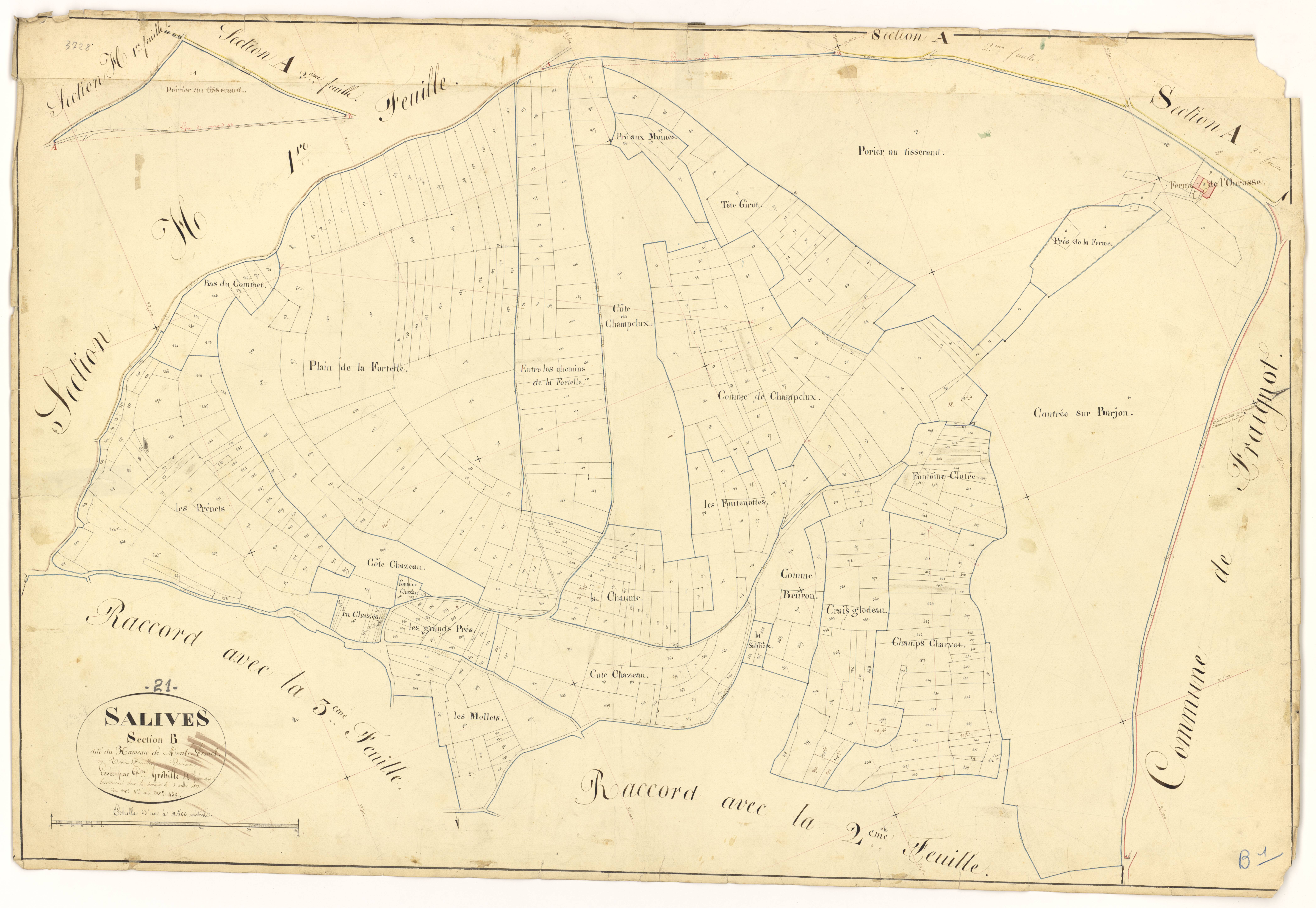 Salives - Section B1 - 3 P PLAN 579/4