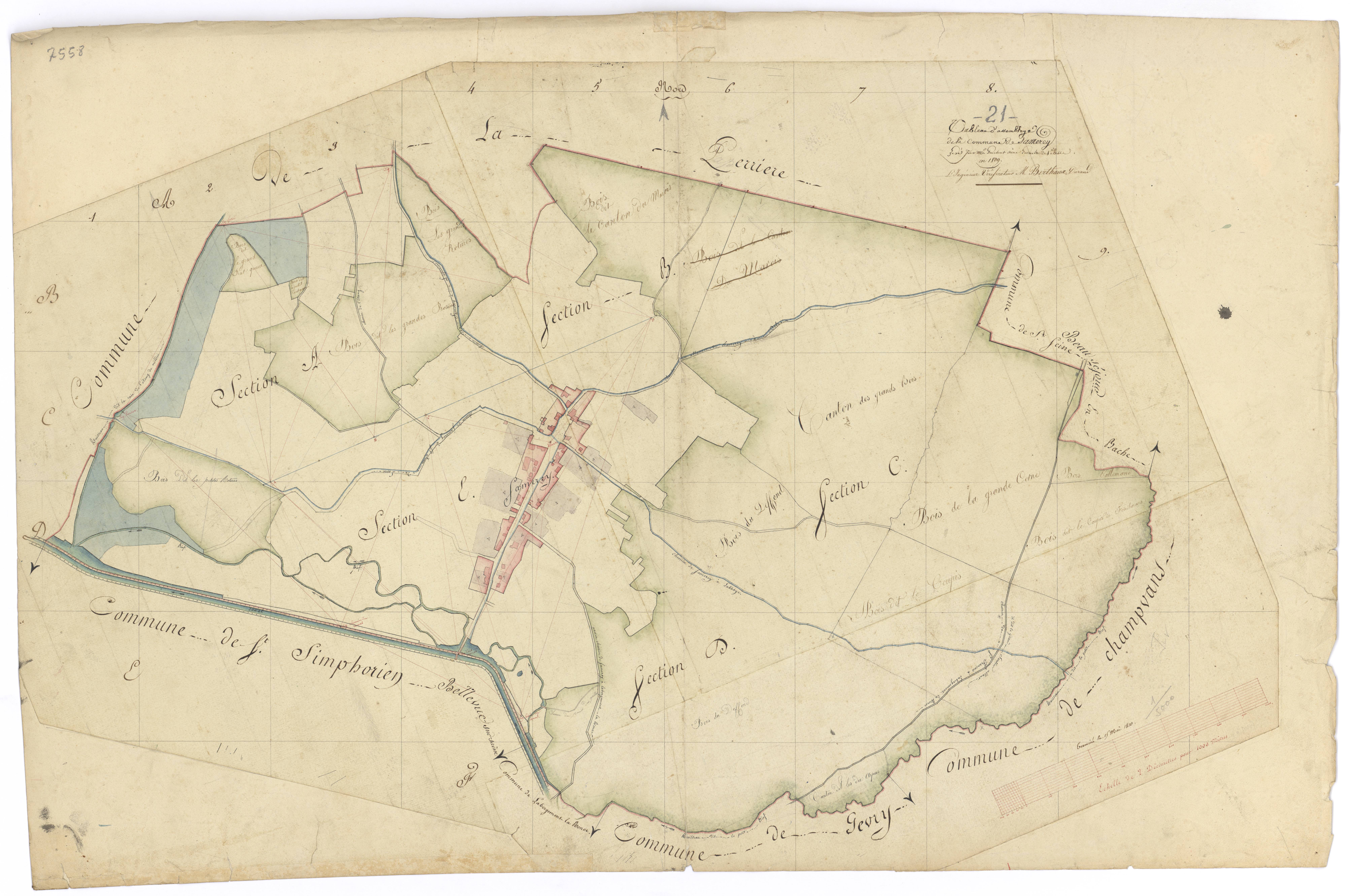 Samerey - Tableau d'assemblage - 3 P PLAN 581/1
