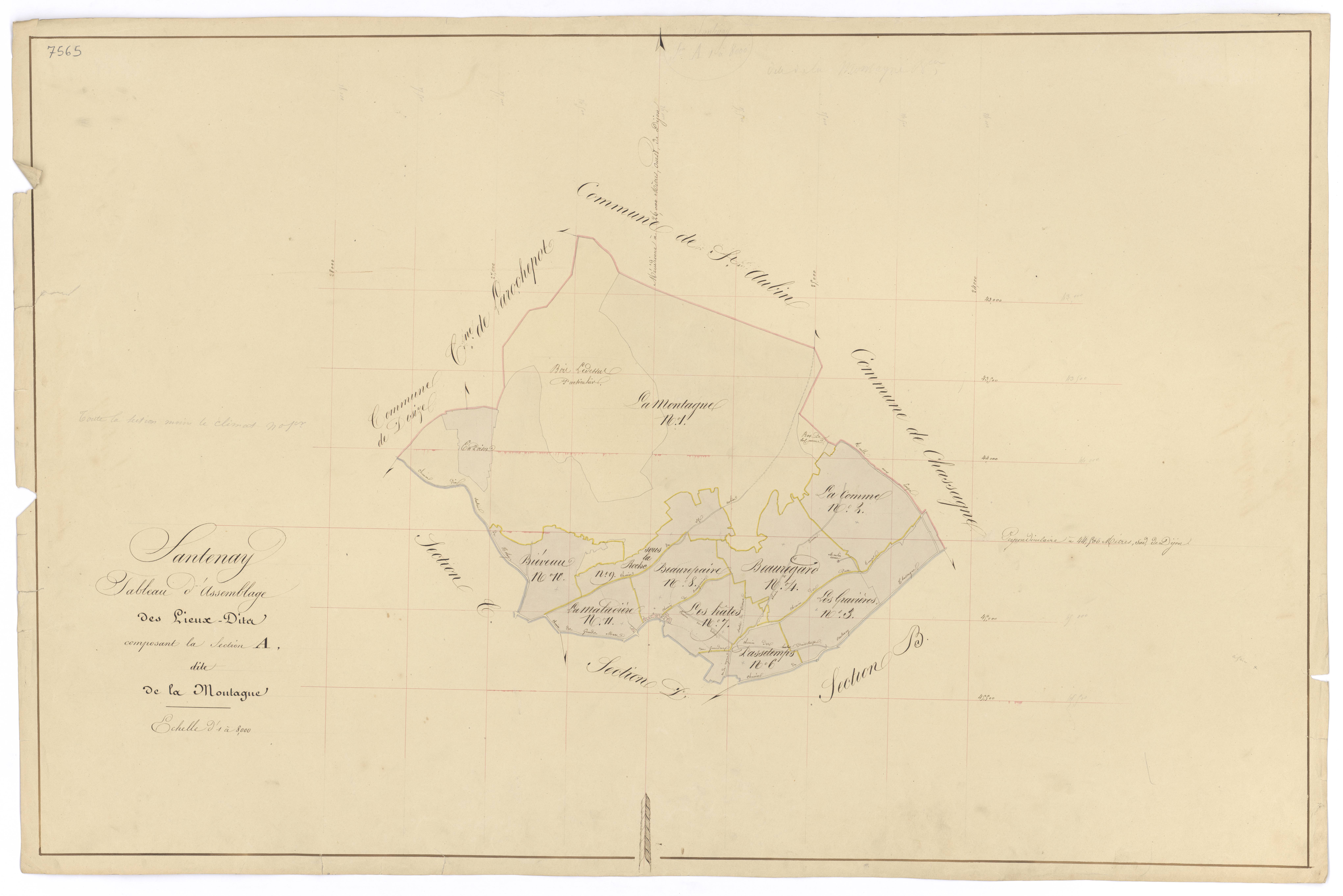 Santenay - Section A (tableau d'assemblage) - 3 P PLAN 582/2