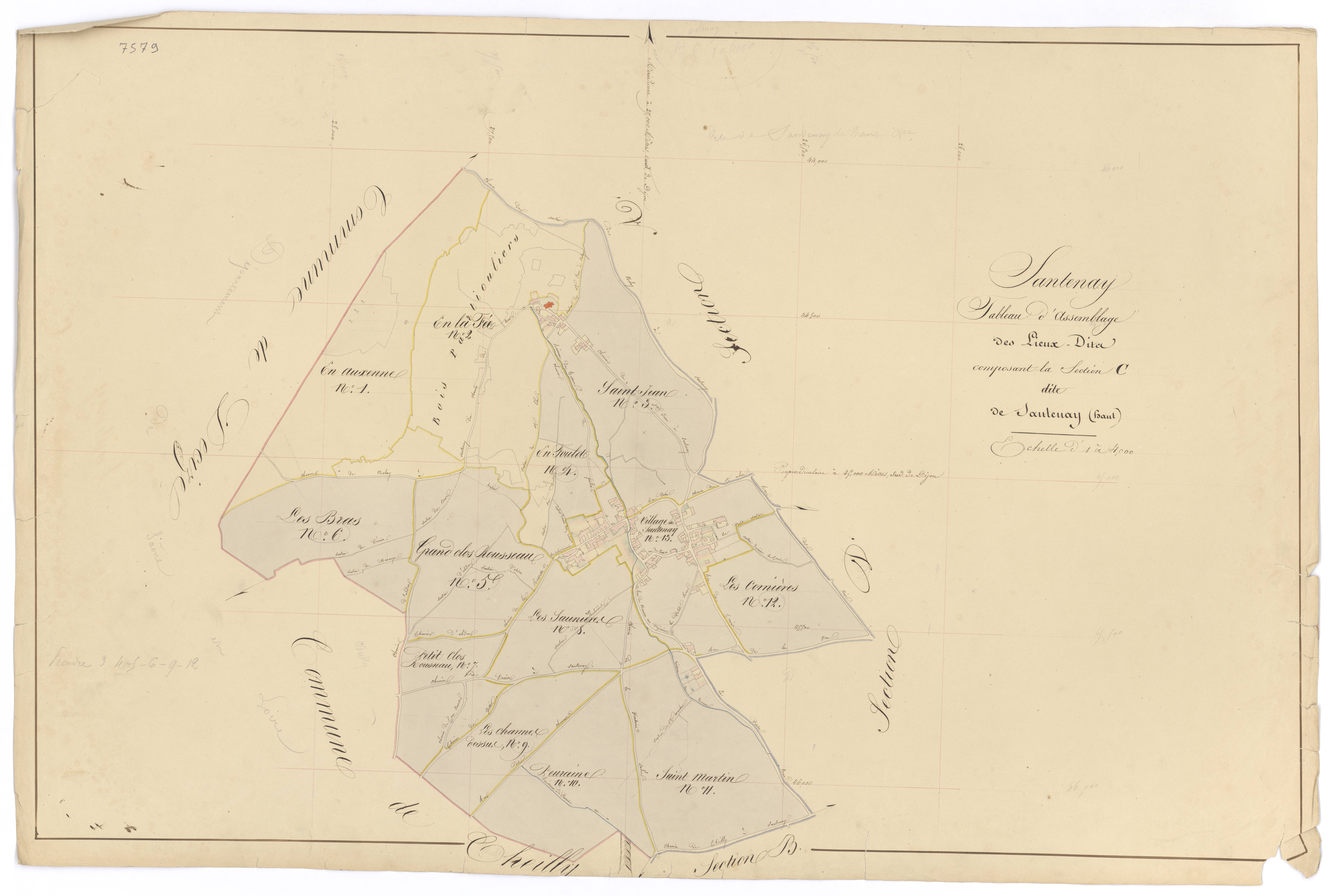 Santenay - Section C (tableau d'assemblage) - 3 P PLAN 582/16