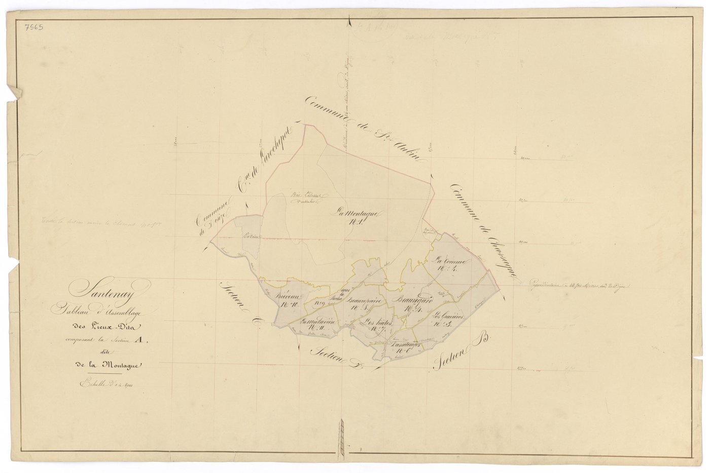 Santenay - Section A (tableau d'assemblage) - 3 P PLAN 582/2