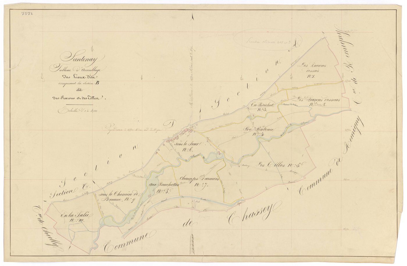 Santenay - Section B (tableau d'assemblage) - 3 P PLAN 582/9