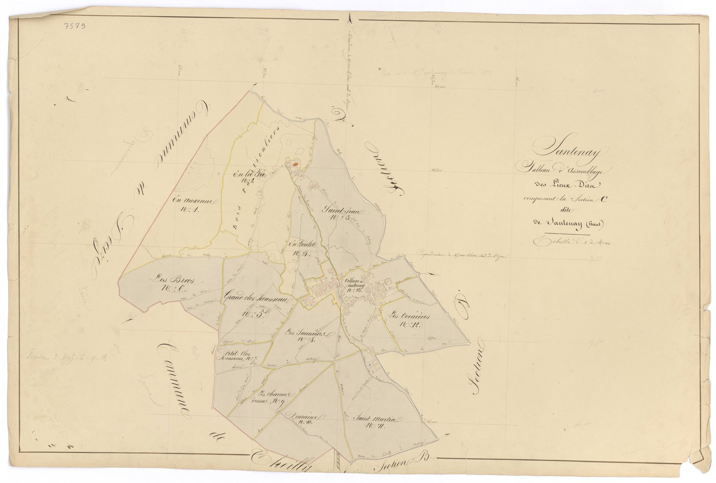 Santenay - Section C (tableau d'assemblage) - 3 P PLAN 582/16