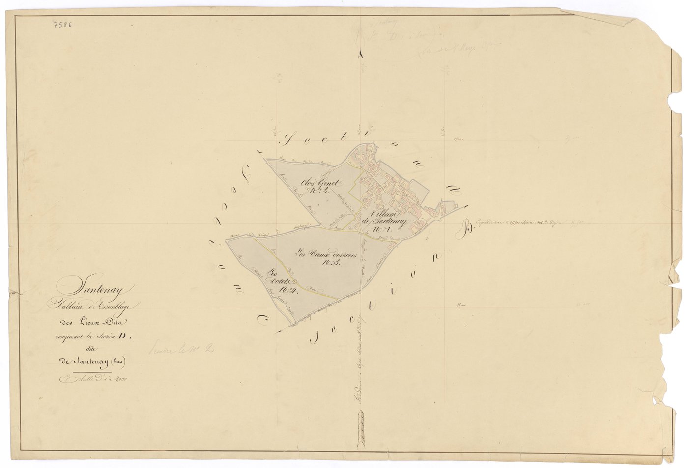 Santenay - Section D (tableau d'assemblage) - 3 P PLAN 582/23
