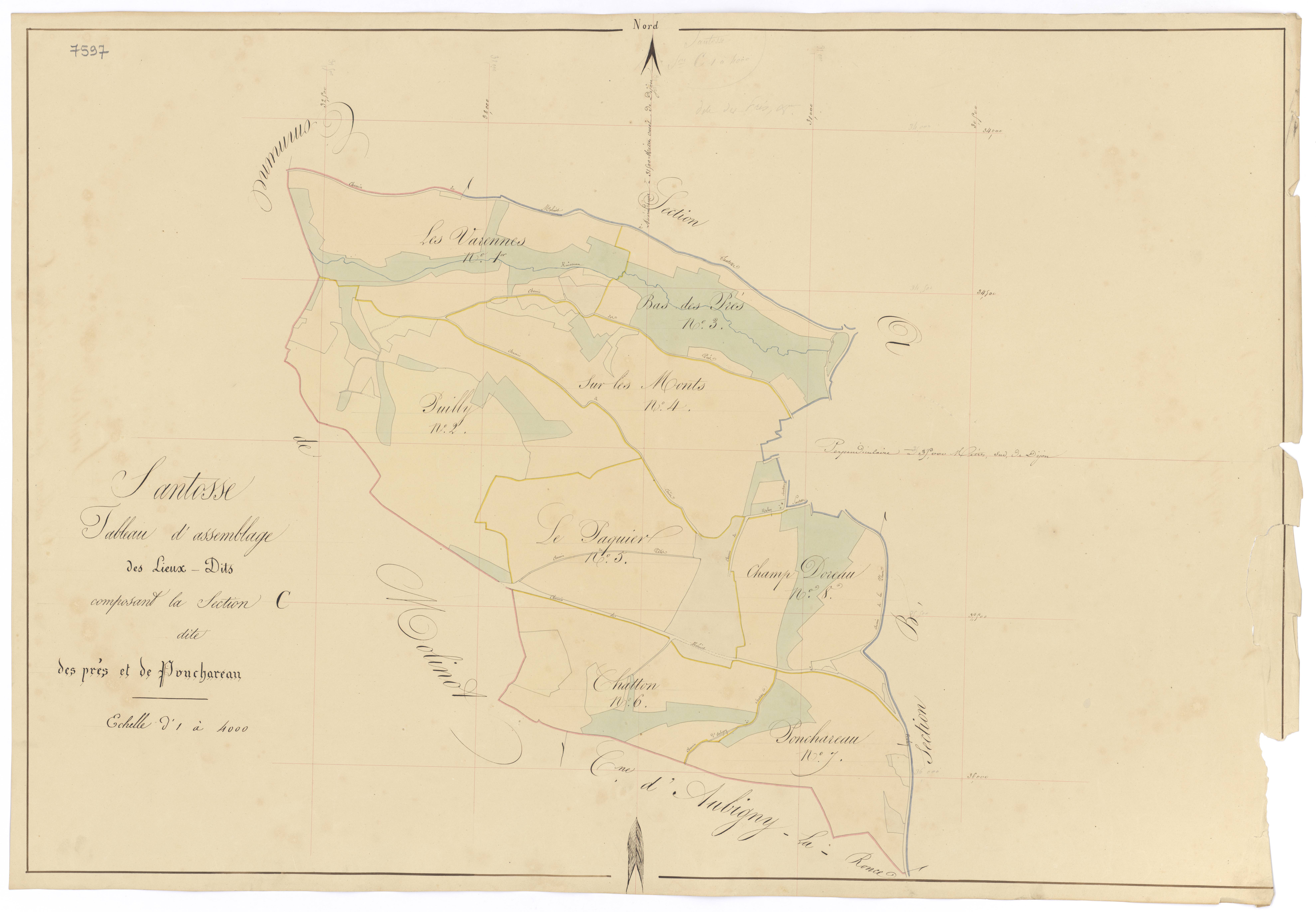 Santosse - Section C (tableau d'assemblage) - 3 P PLAN 583/9