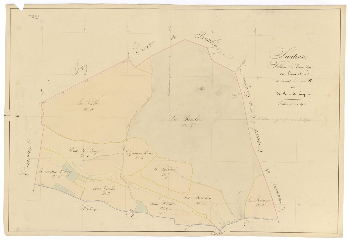Santosse - Section B (tableau d'assemblage) - 3 P PLAN 583/5