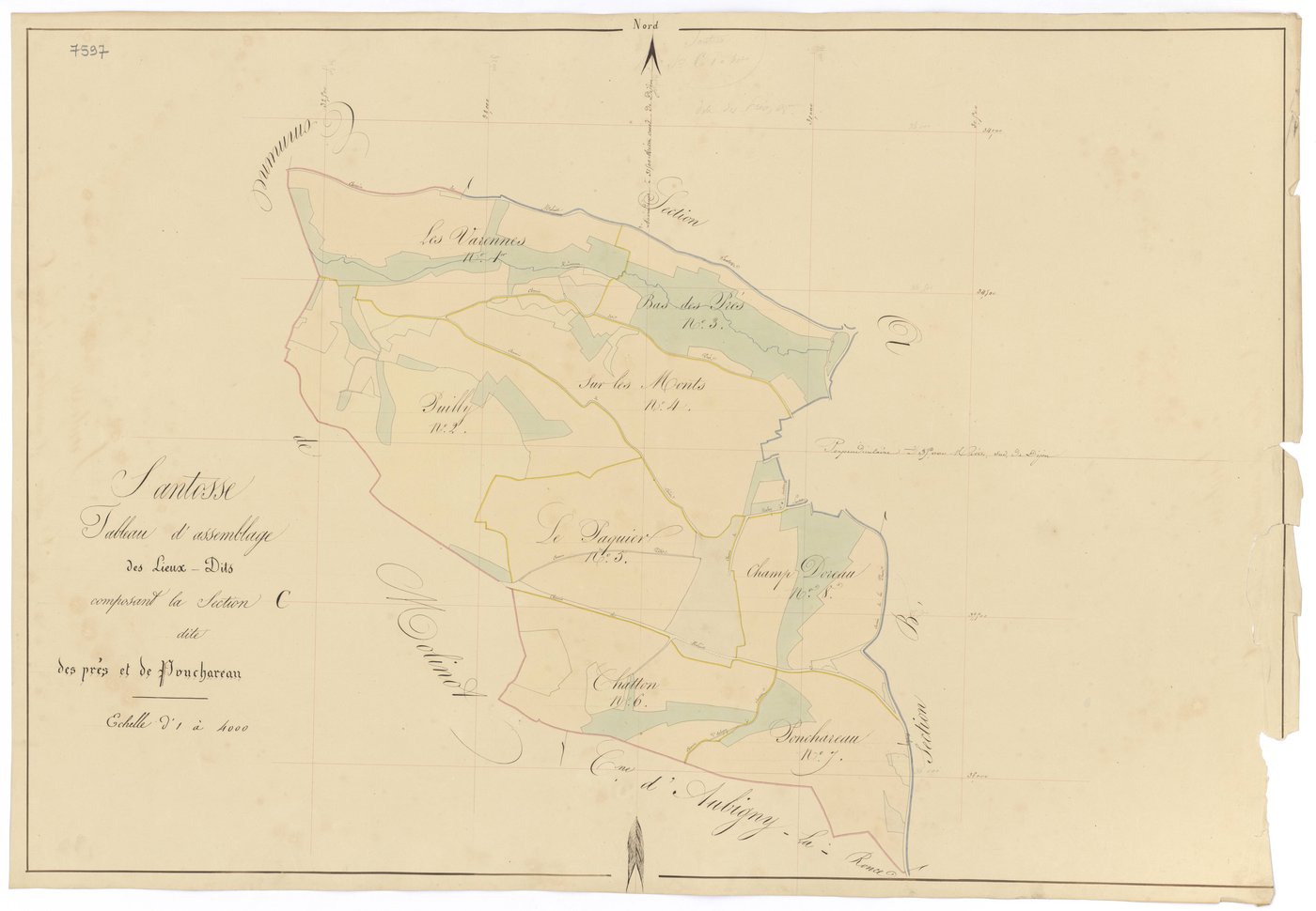 Santosse - Section C (tableau d'assemblage) - 3 P PLAN 583/9