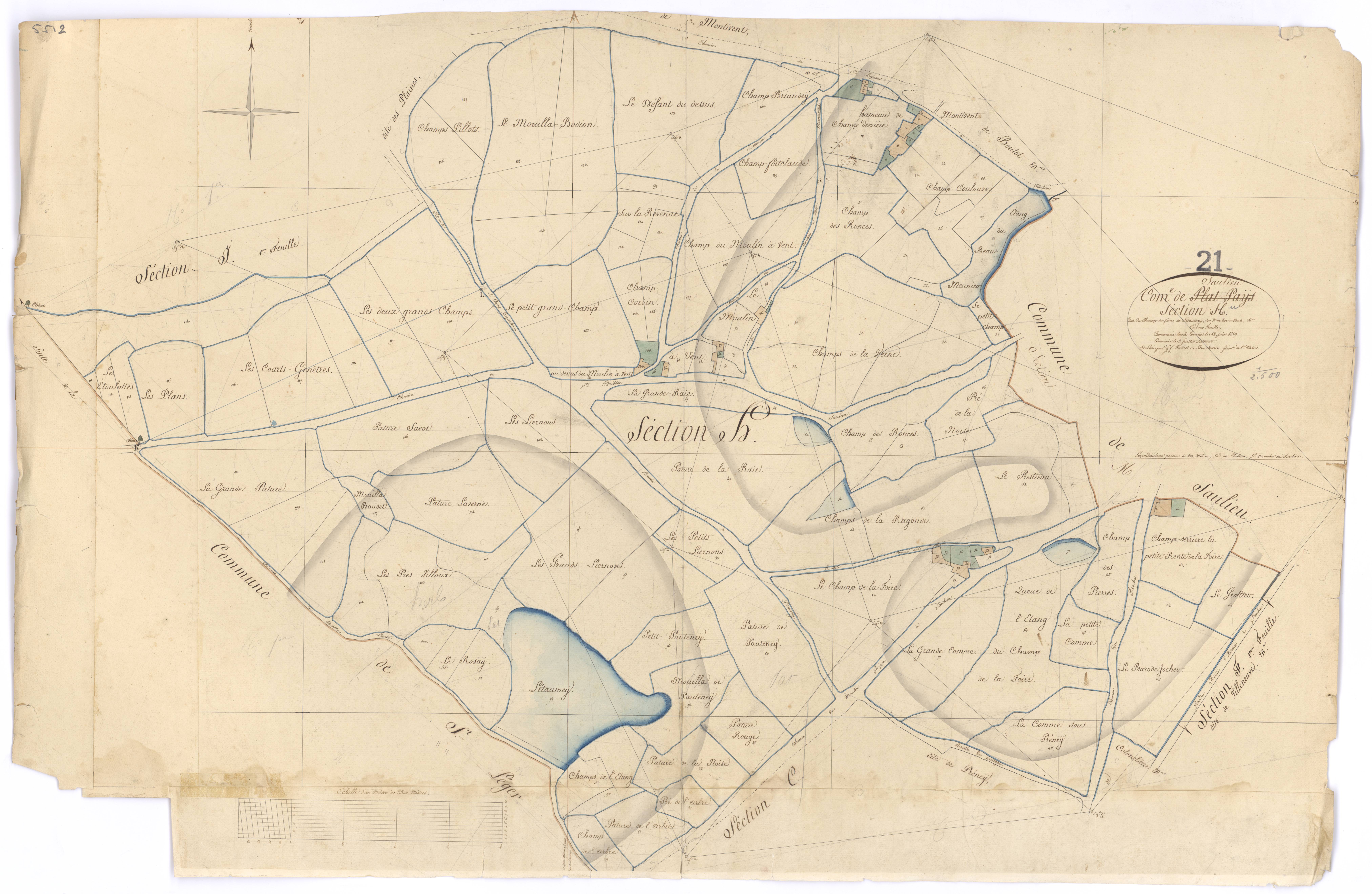 Saulieu - Section H - 3 P PLAN 584/11